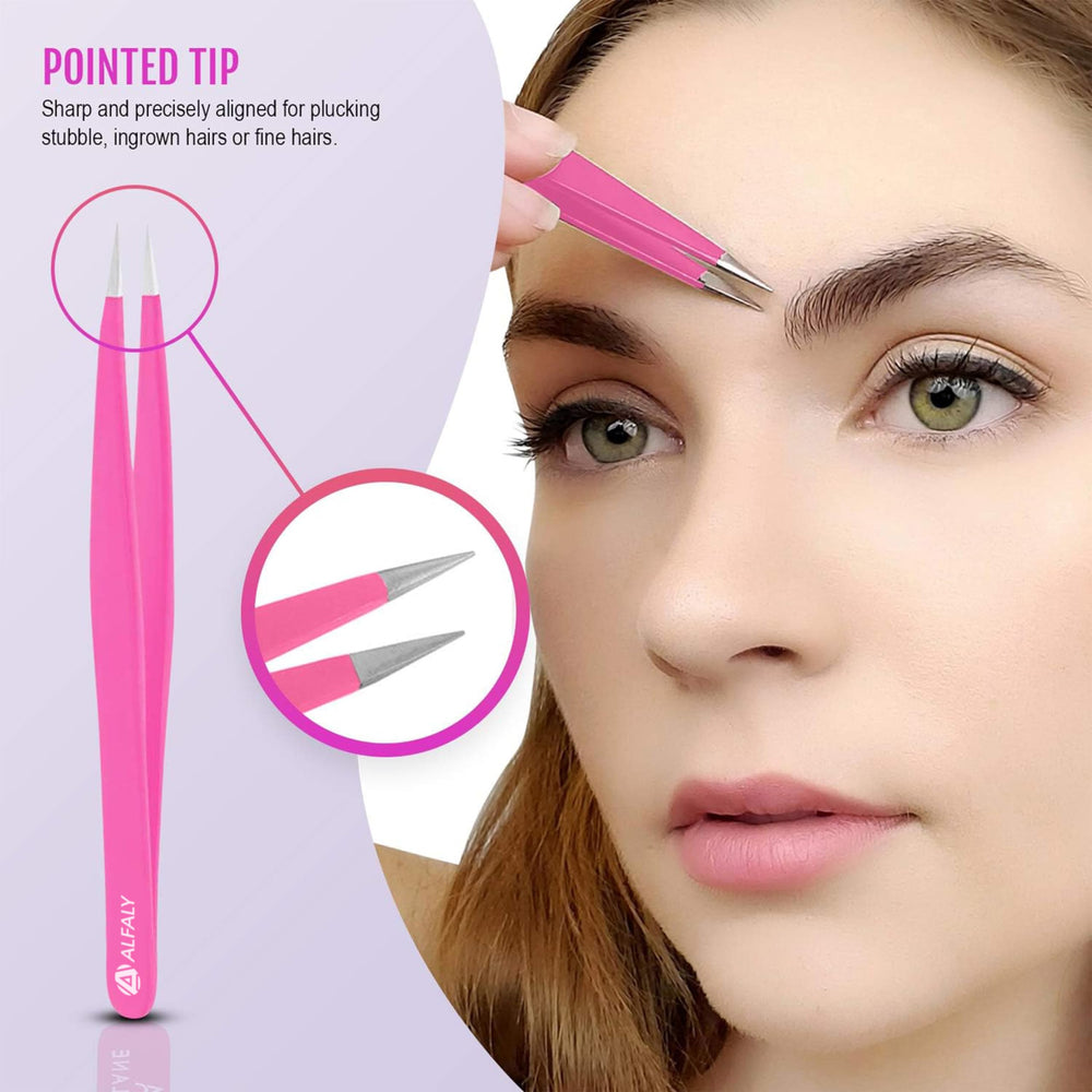 Pointe inclinée Alfaly pour épilation précise des sourcils.