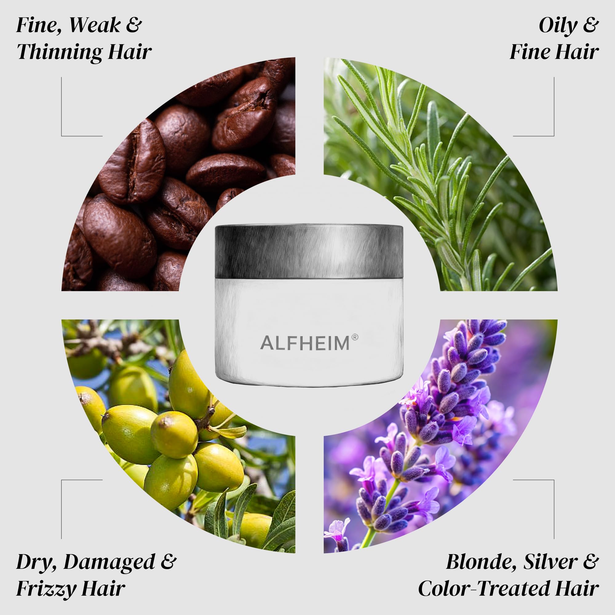 ALFHEIM Coffee+ masque-cheveux elasticite-reparee: améliore souplesse et résistance des fibres