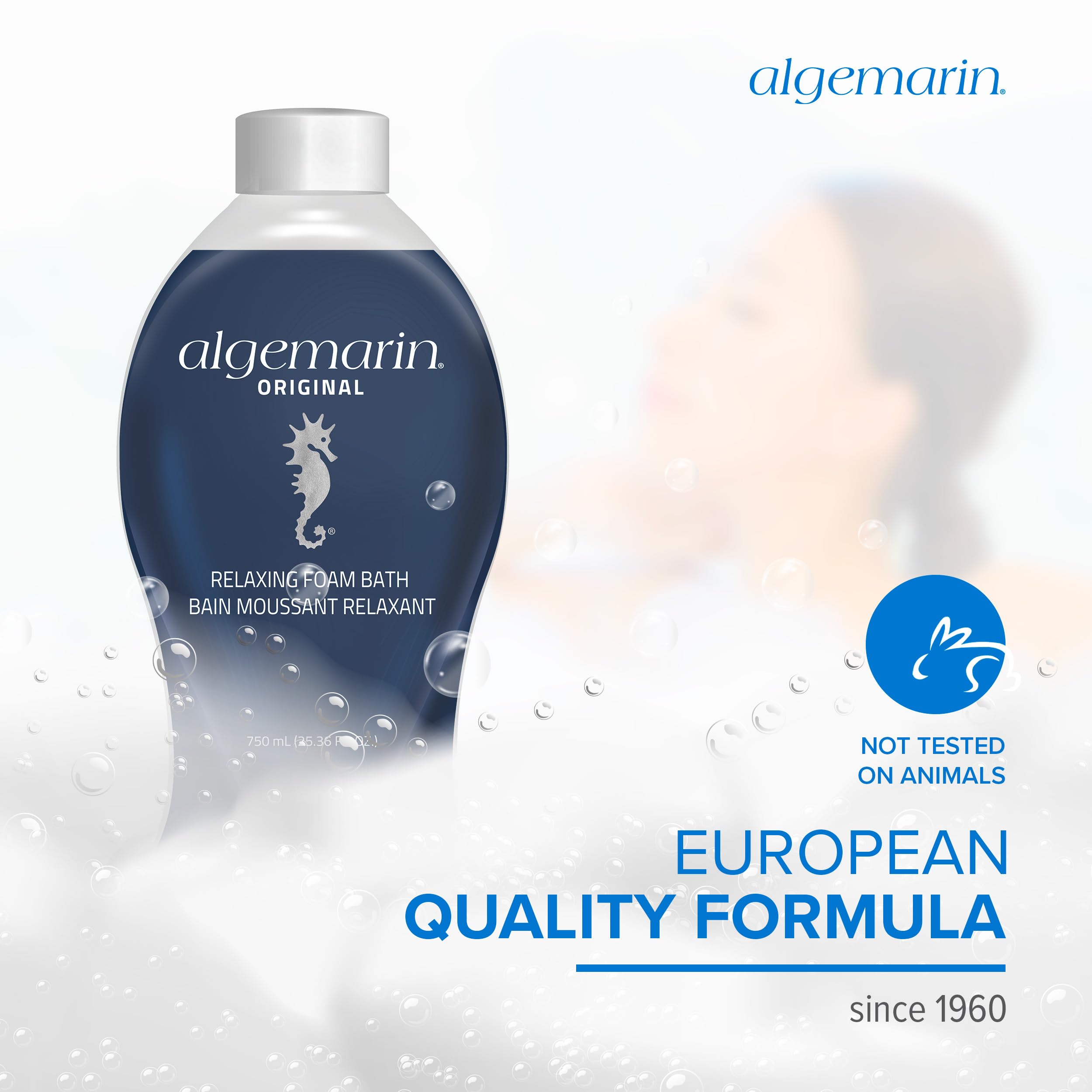 Algemarin Bain Bulle Longue Durée : mousse persistante pour un bain réconfortant.