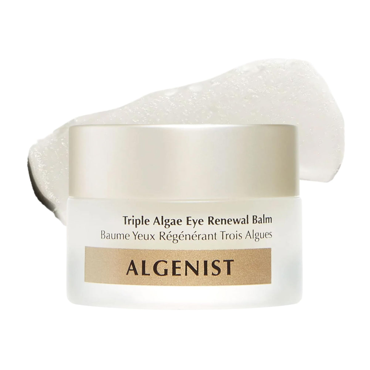 Baume yeux Algenist au format voyage pour une hydratation en déplacement.