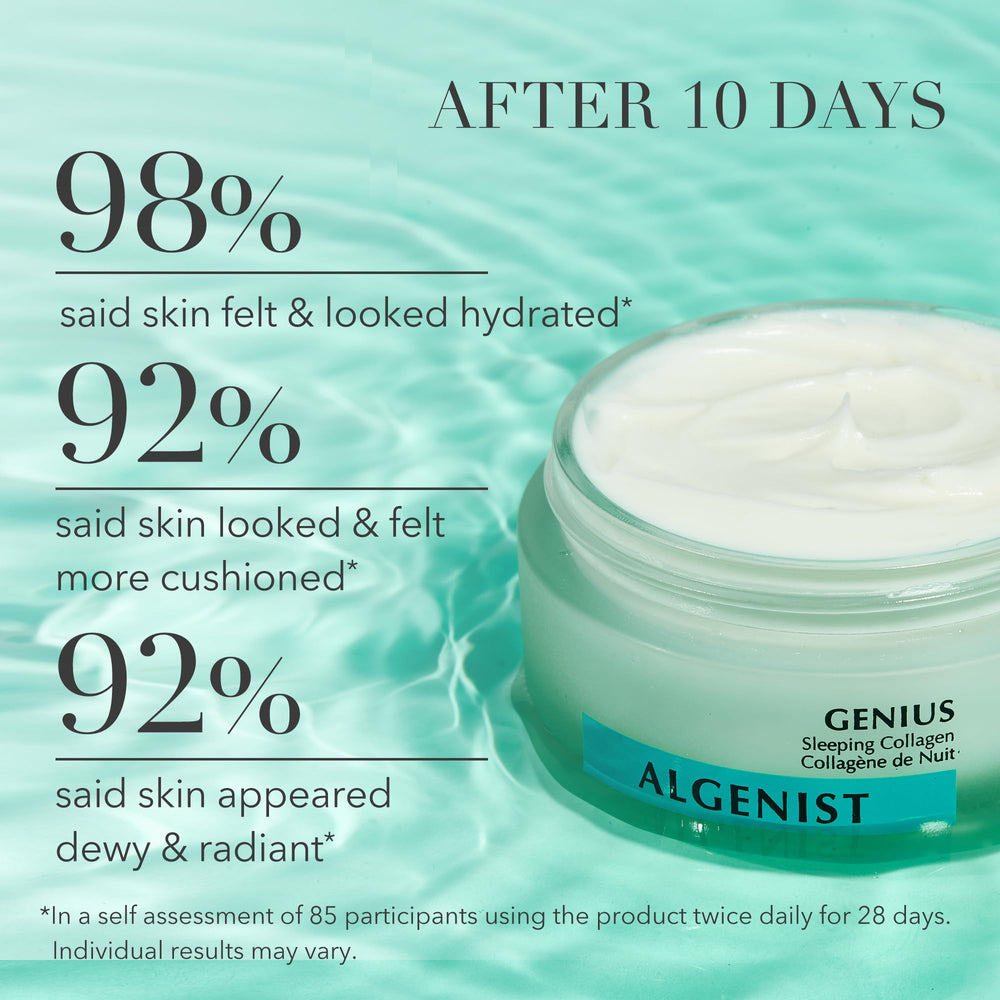 Barrière renforcée: Crème Nuit Algenist GENIUS avec céramides alguronique.