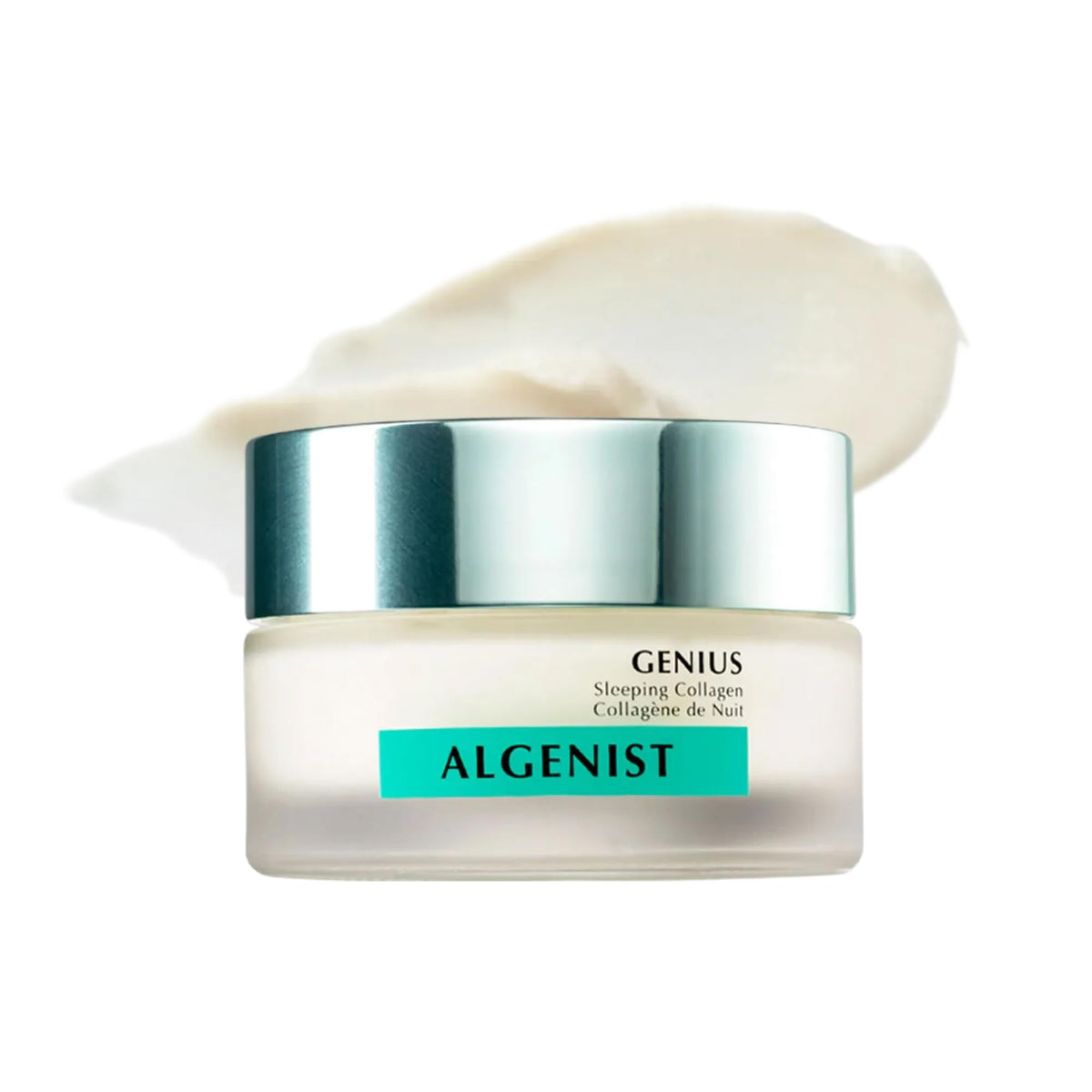 Pot Hydratation et éclat avec Algenist GENIUS Crème Nuit Collagène.