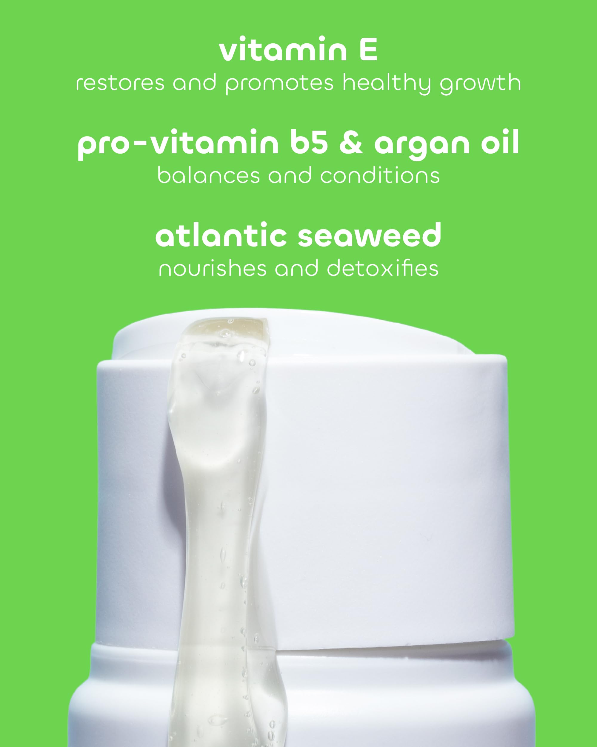 Algues marines visibles dans le Shampoing Équilibre Seaweed Bath Co pour revitalisation.
