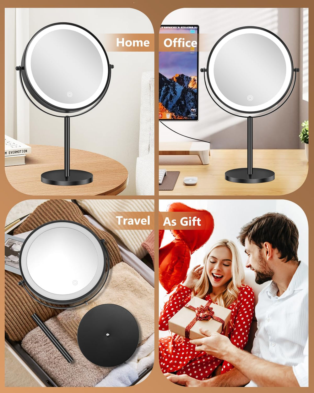 ALHAKIN Miroir cadeau: option élégante pour les fêtes et occasions.