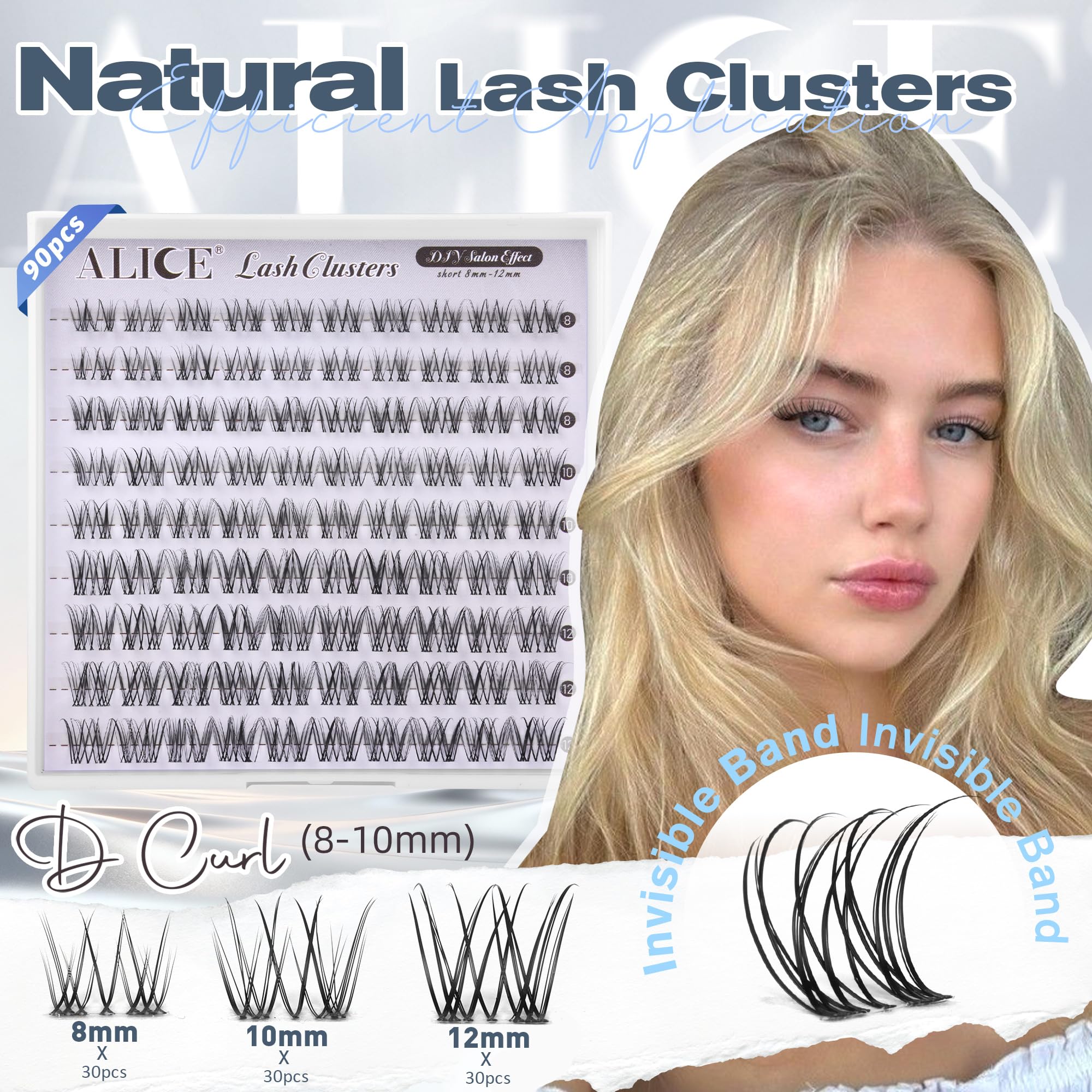 ALICE extensions invisibles 8-12 mm pour un effet naturel et rapide.