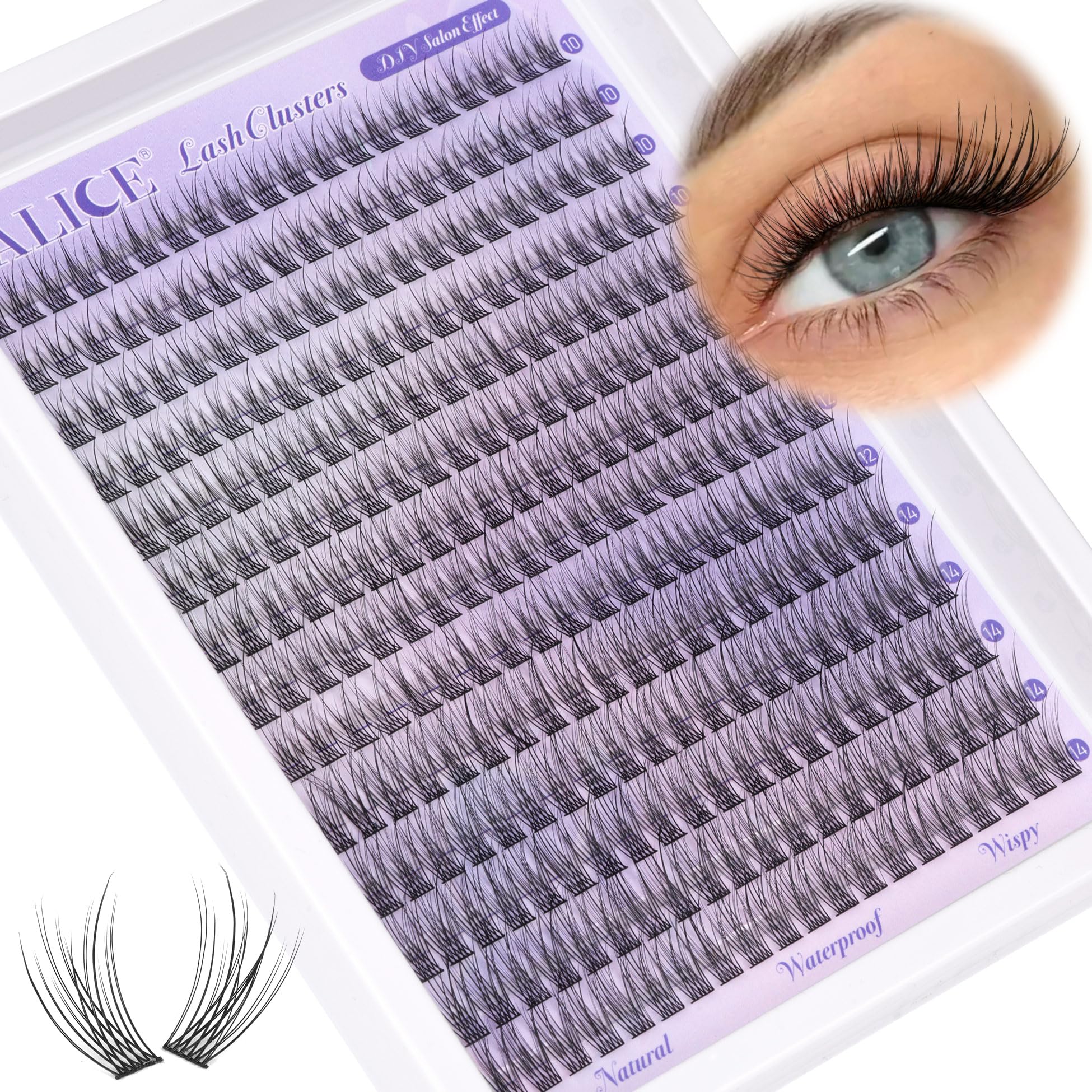 ALICE extensions cils en grappes 10-14mm – look naturel et discret au quotidien