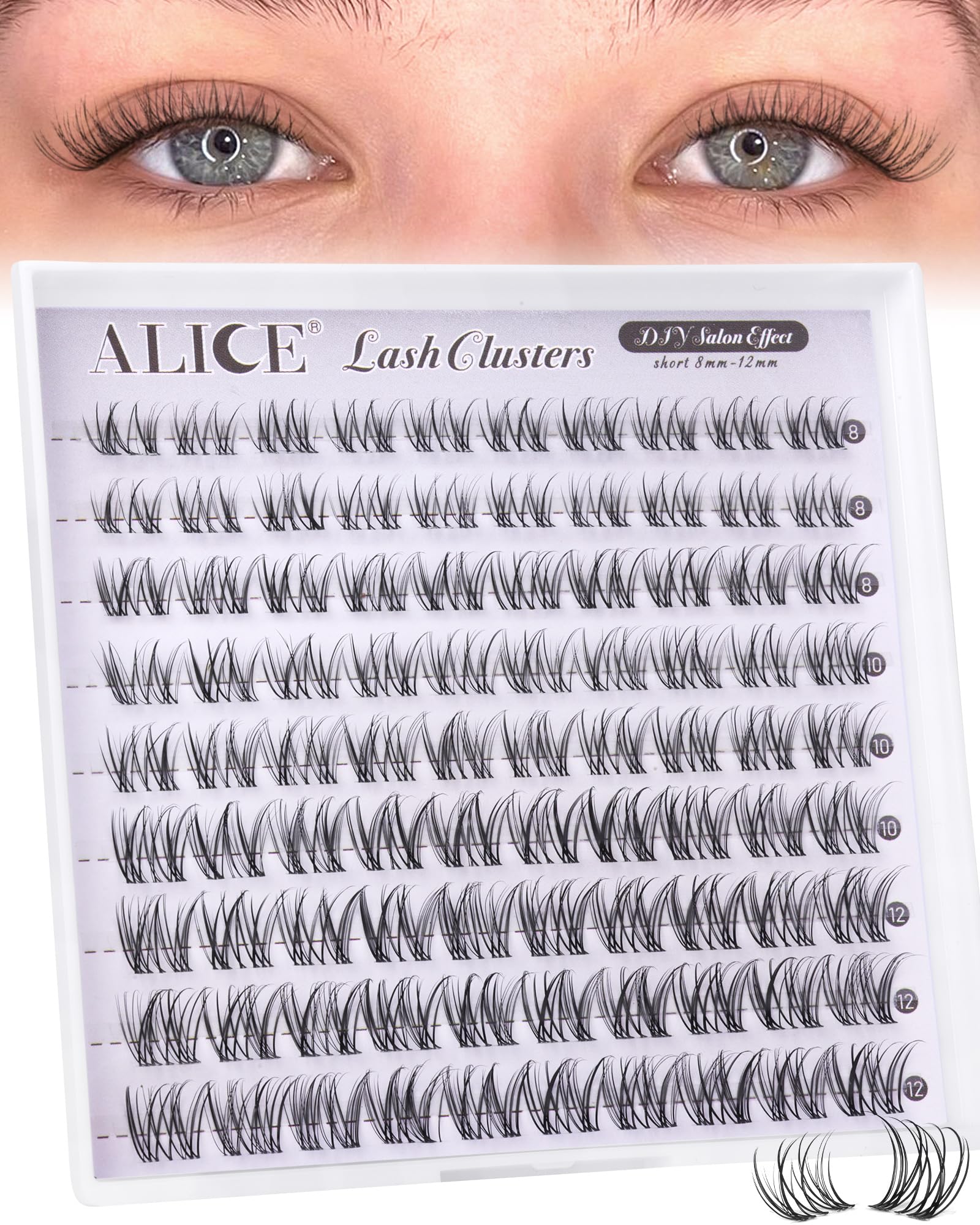 ALICE cils groupes naturels avec bande invisible pour un regard discret et frais.