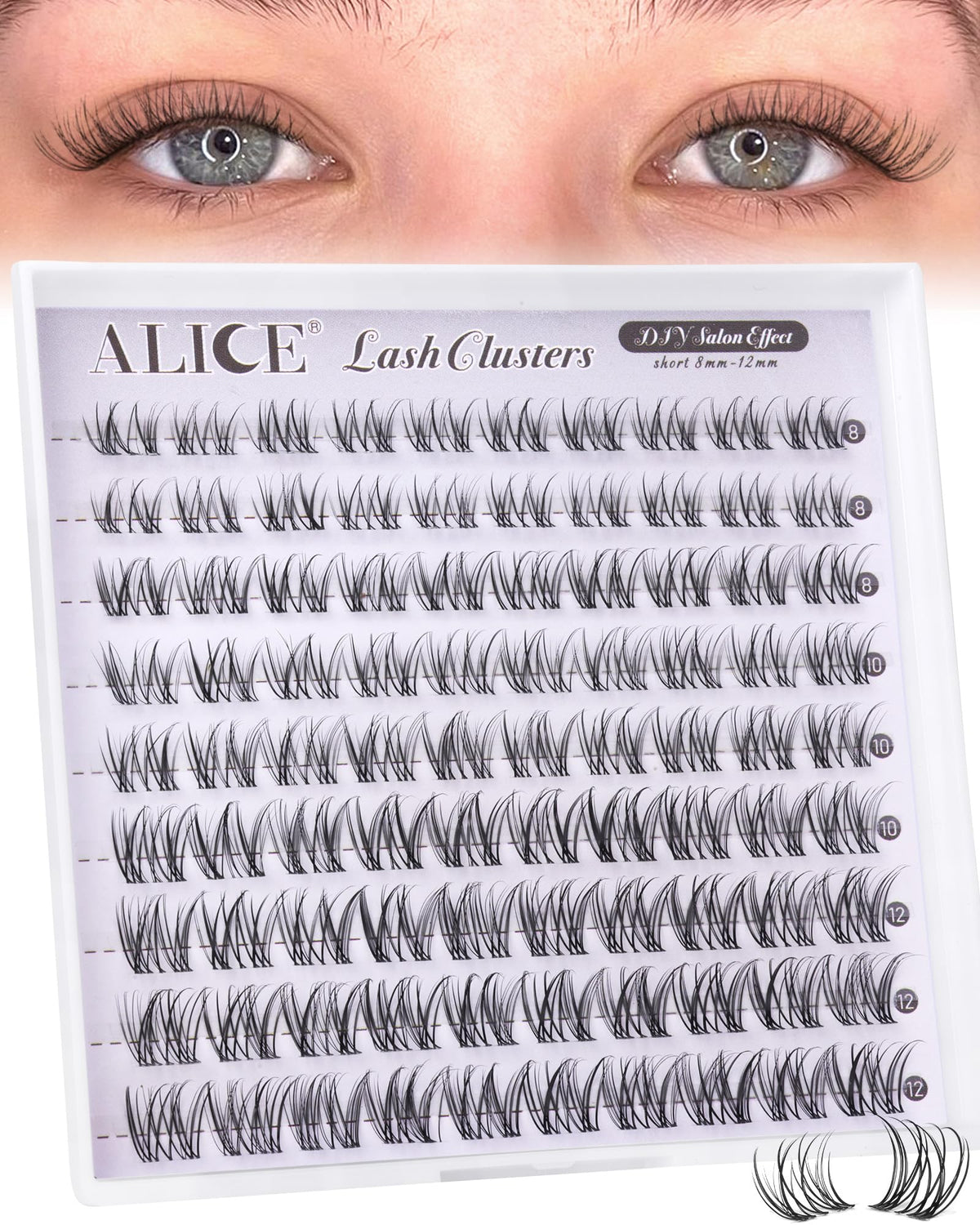 ALICE cils groupes naturels avec bande invisible pour un regard discret et frais.