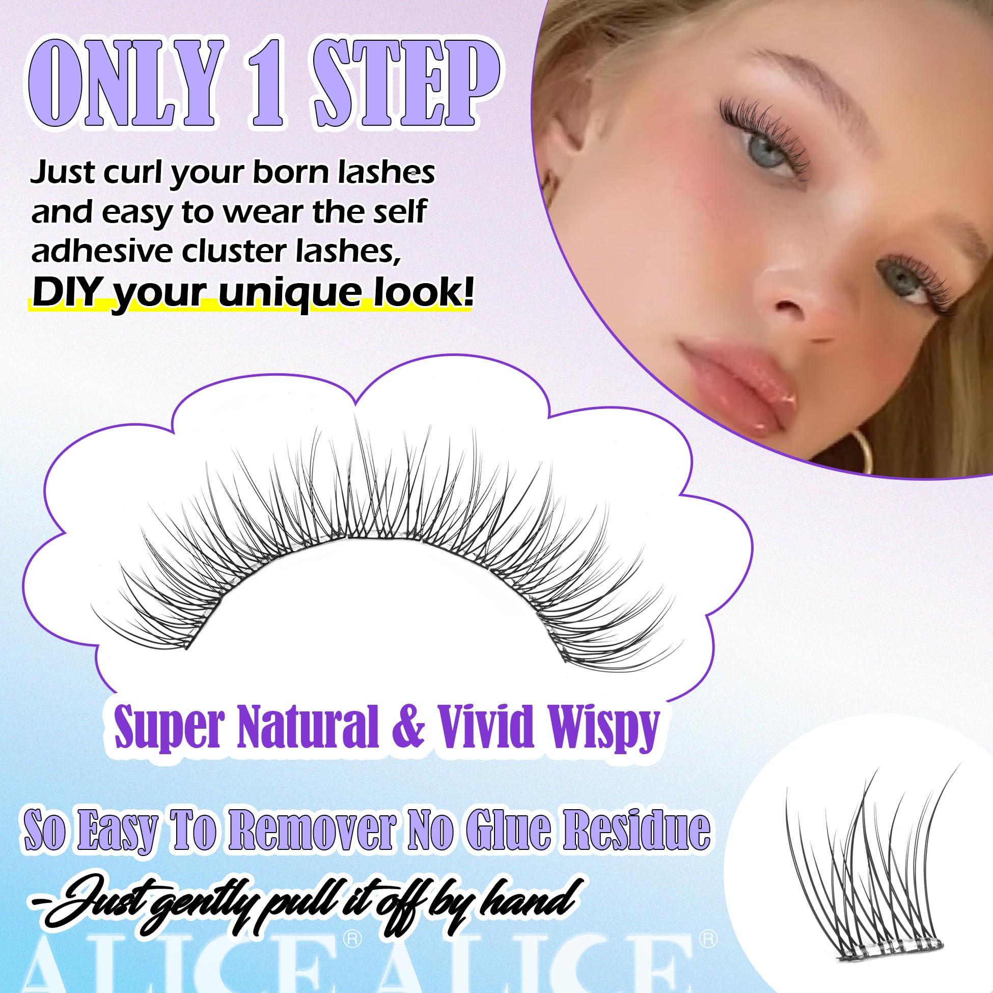 ALICE cils kit-applicateur 10-12mm, facilite l’application maison.