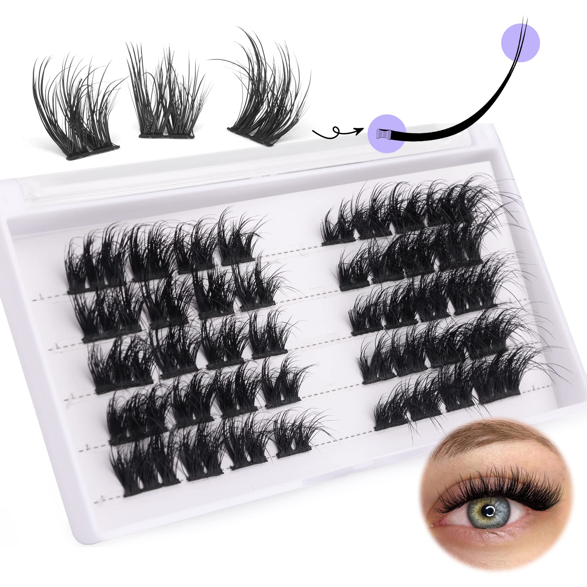 ALICE cils plats clusters: application douce et légère pour un regard naturel.