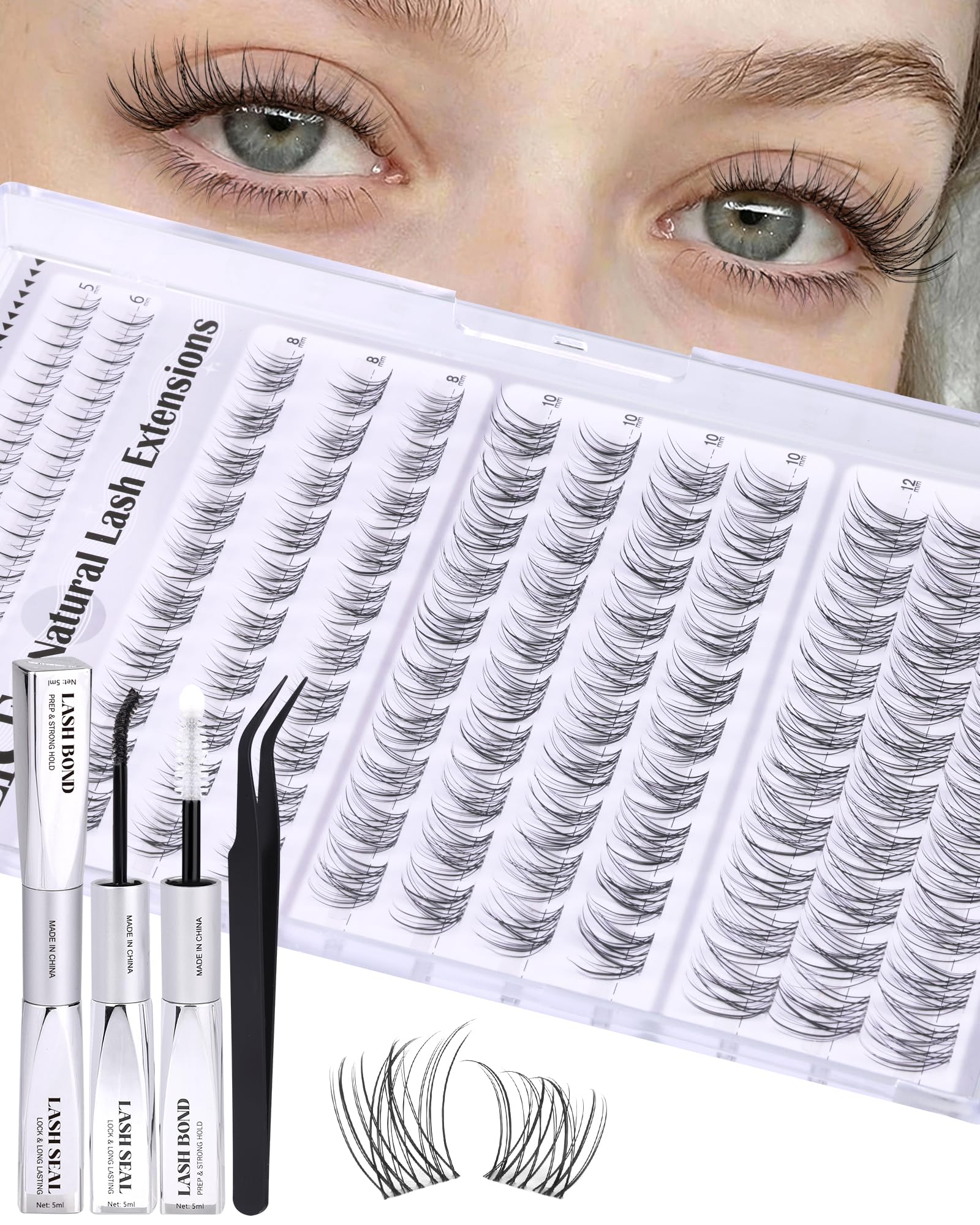 ALICE Clear Band Lashes blending with skin tone for invisible base
