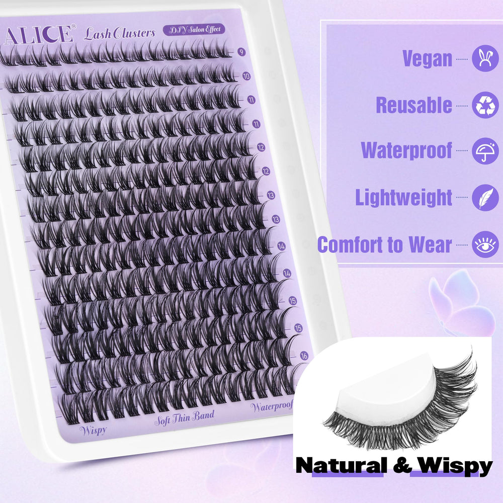 ALICE clusters cils naturels wispy 13mm plus de volume doux