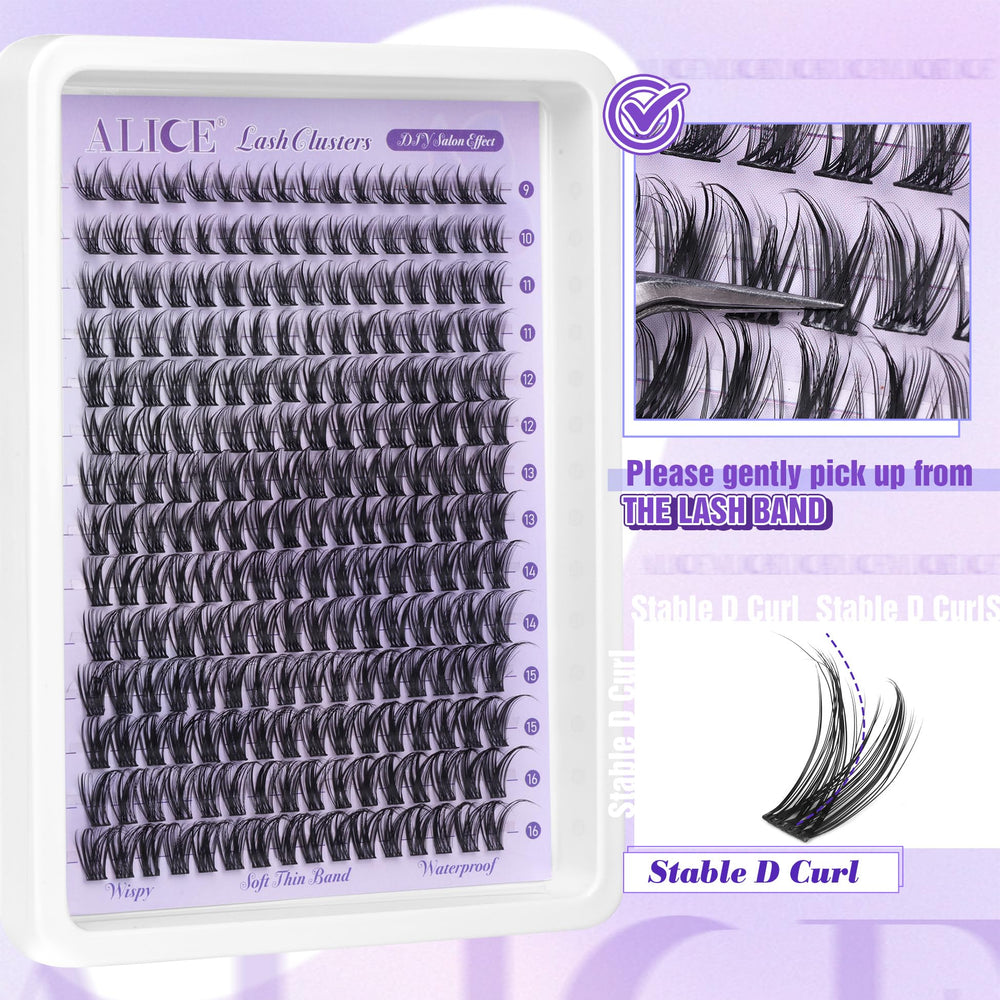 ALICE clusters cils naturels wispy 15mm intensité personnalisable