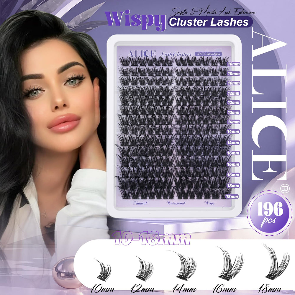 ALICE Clusters cils ondulés 10-18mm, application rapide pour look quotidien.