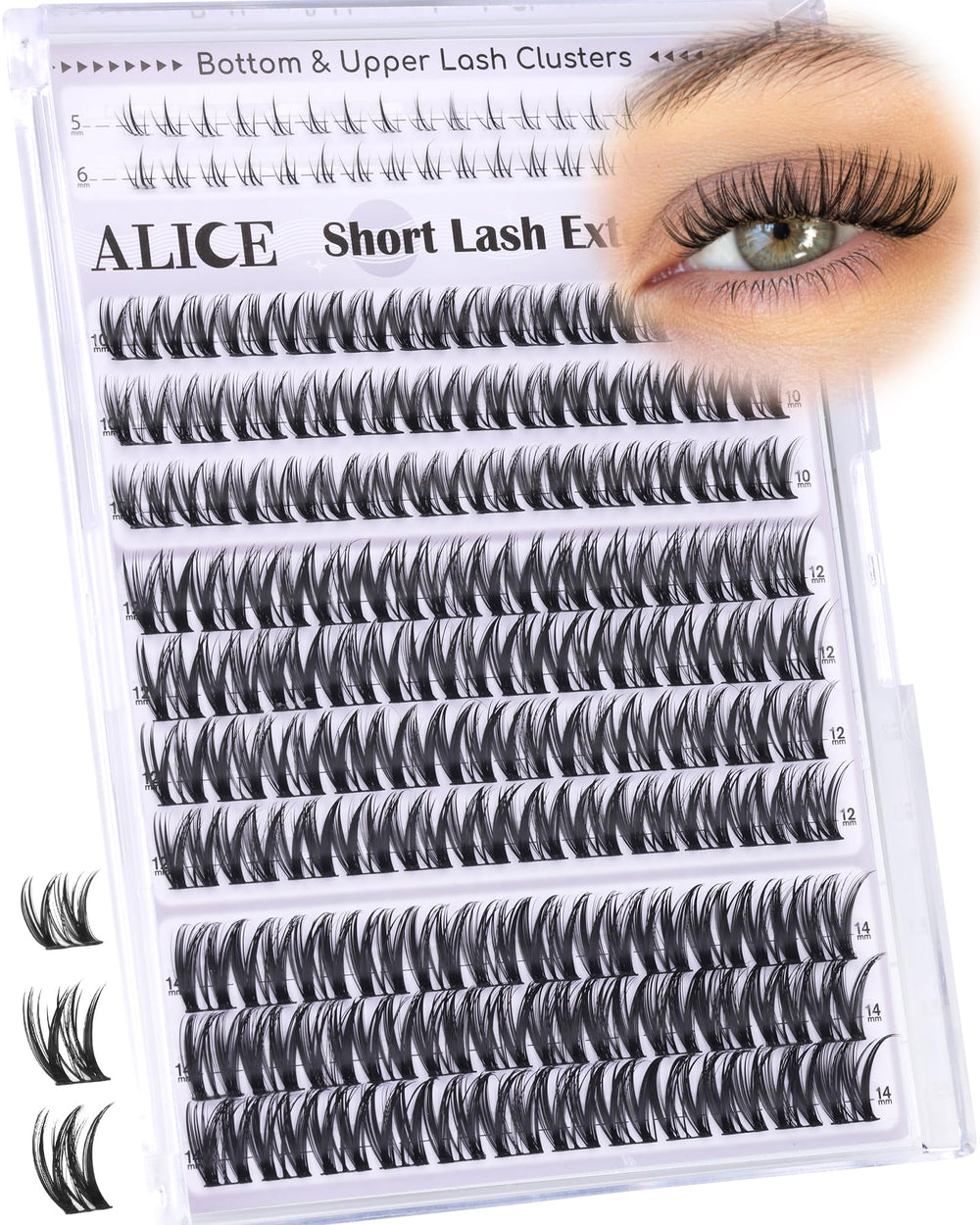 ALICE Flaunt Lash Clusters accent cils inférieurs pour un détail subtil.