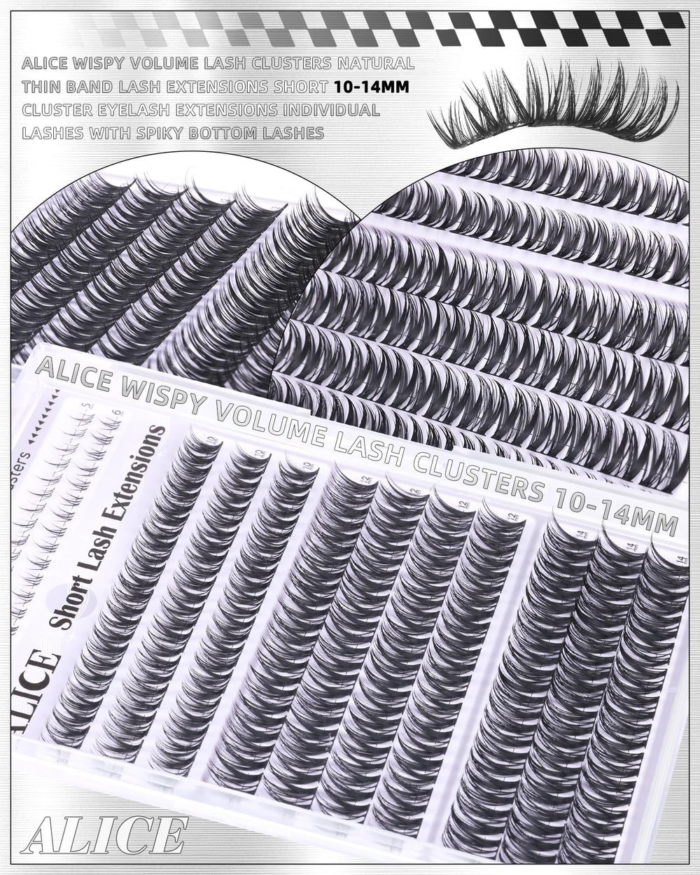 ALICE Flaunt Lash Clusters bande mince discrète qui se fond dans la ligne des cils.