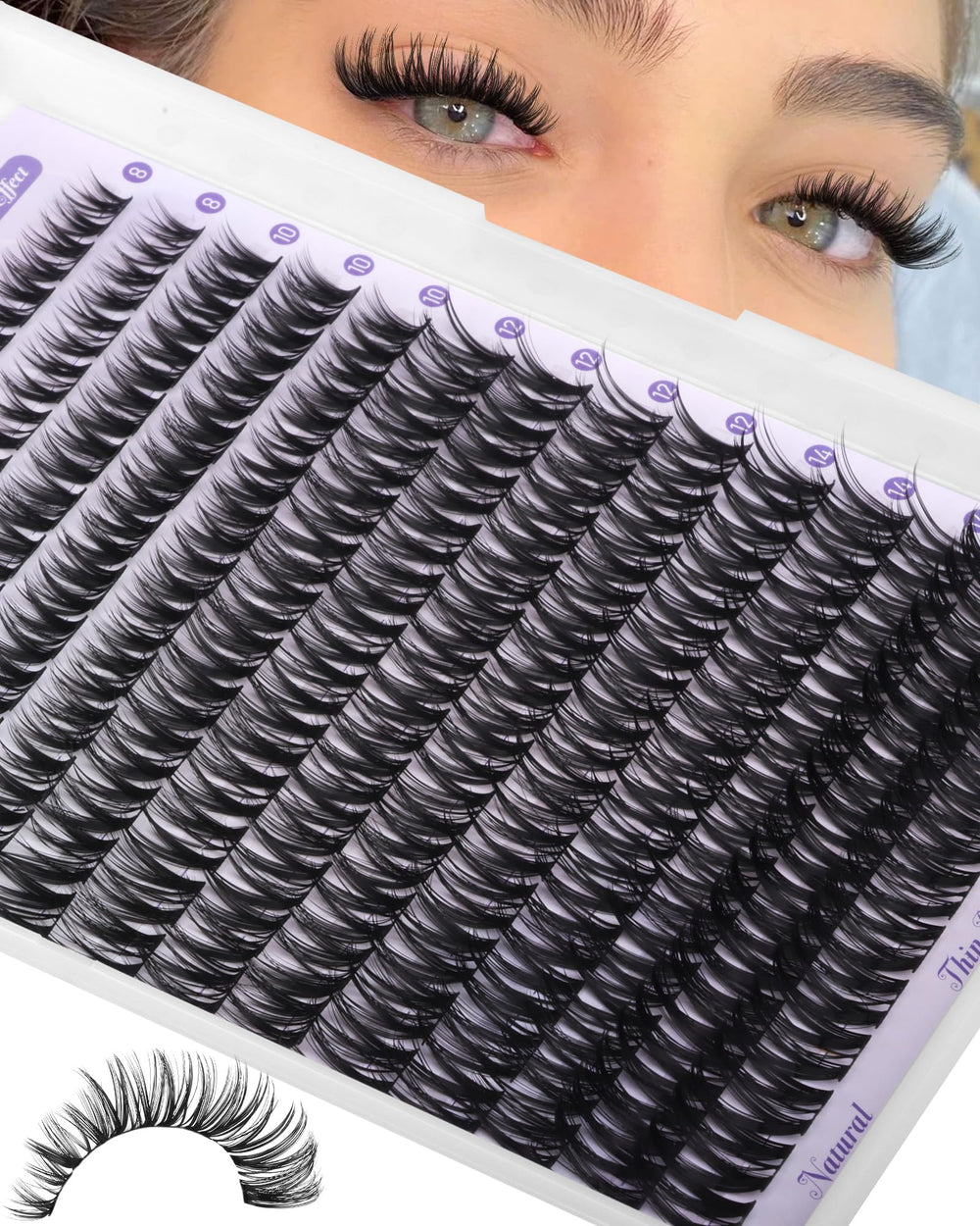 ALICE Flaunt Lash Clusters bande ultra-fine, fusion naturelle des cils.