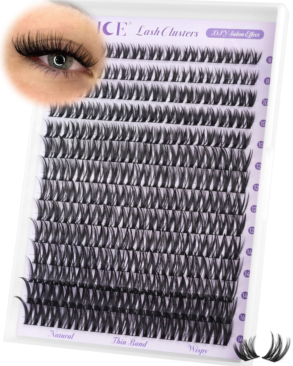 ALICE Flaunt Lash Clusters design plume pour rendu naturel et séduisant.