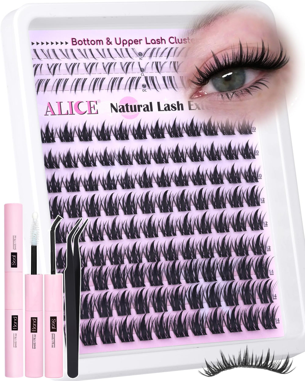 ALICE grappes de cils kit haut 10-14mm pour un regard manga vivant