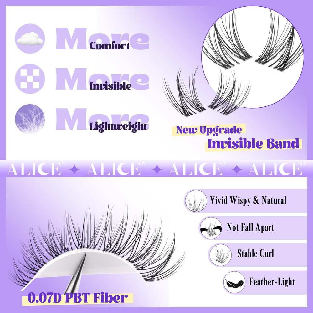ALICE kit extension cils — bande transparente pour un rendu naturel.