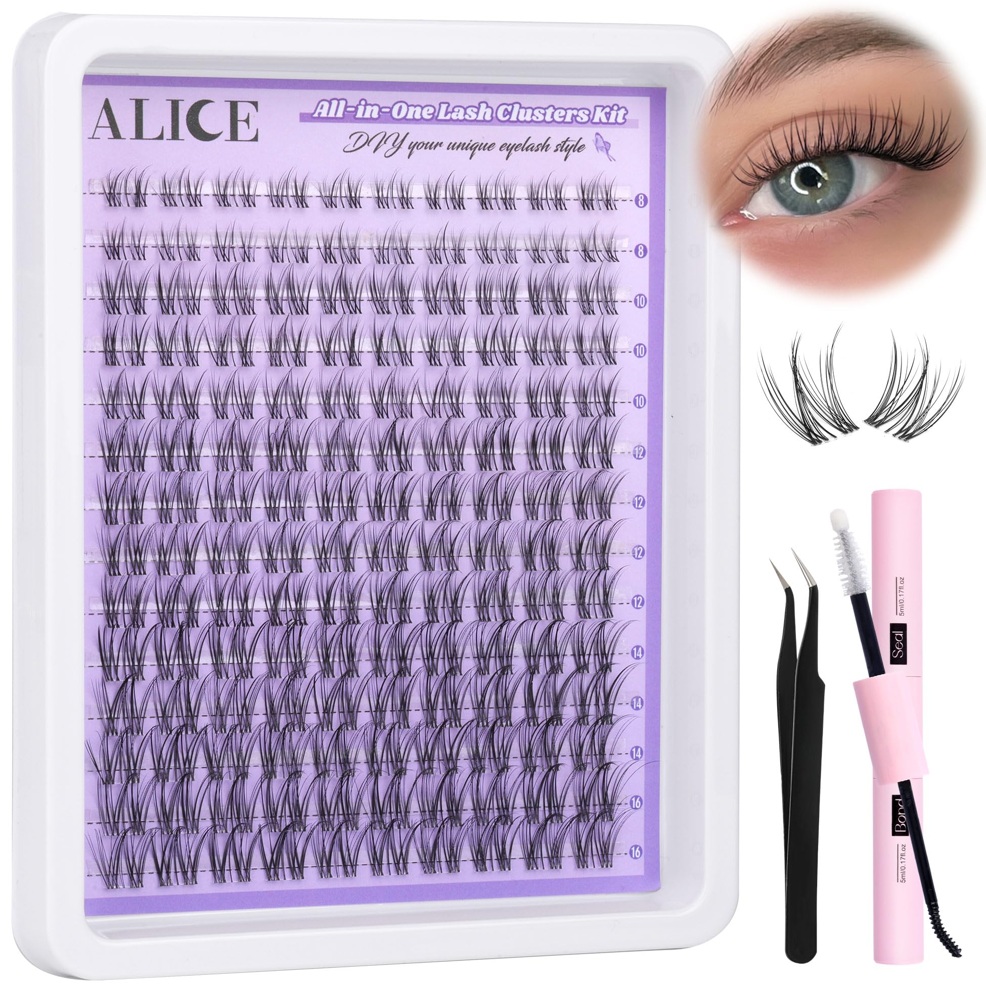 ALICE kit extension cils — effet naturel subtil 11-13 mm.