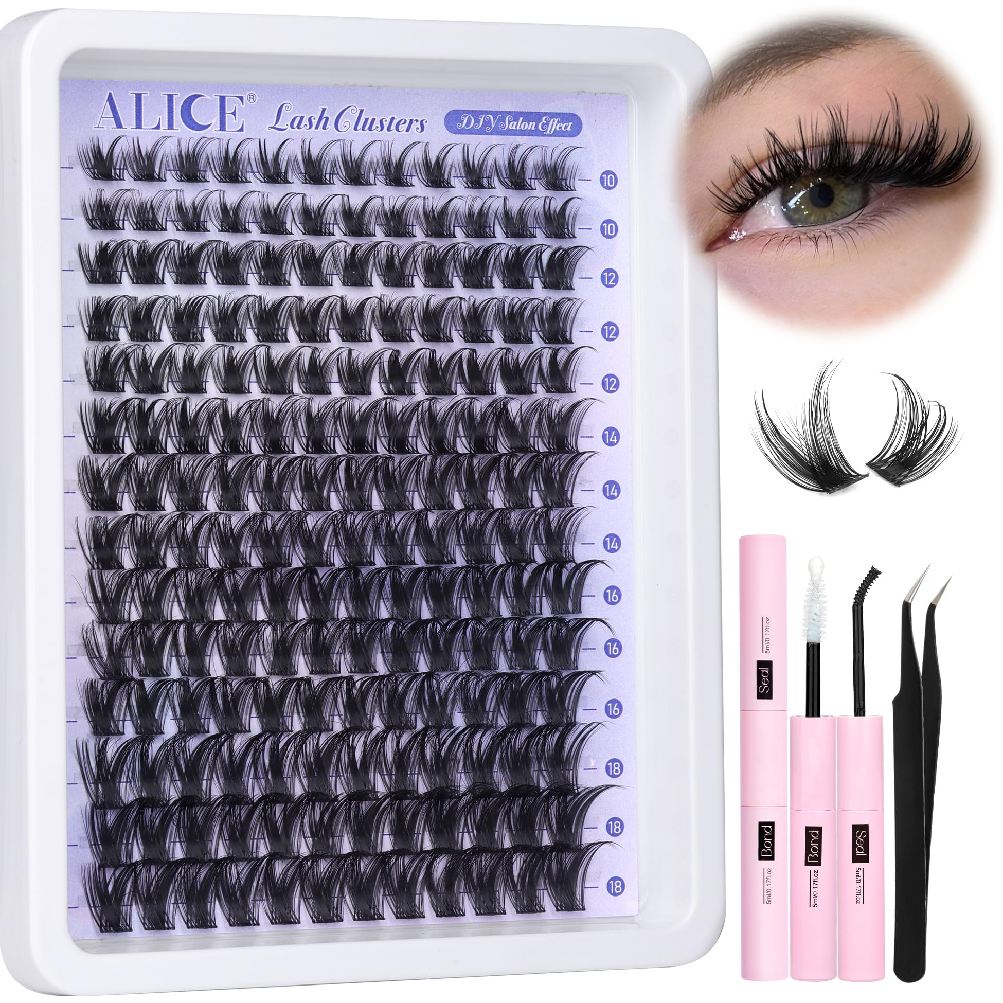 ALICE kit extensions cils amas fin, rendu naturel pour le quotidien.