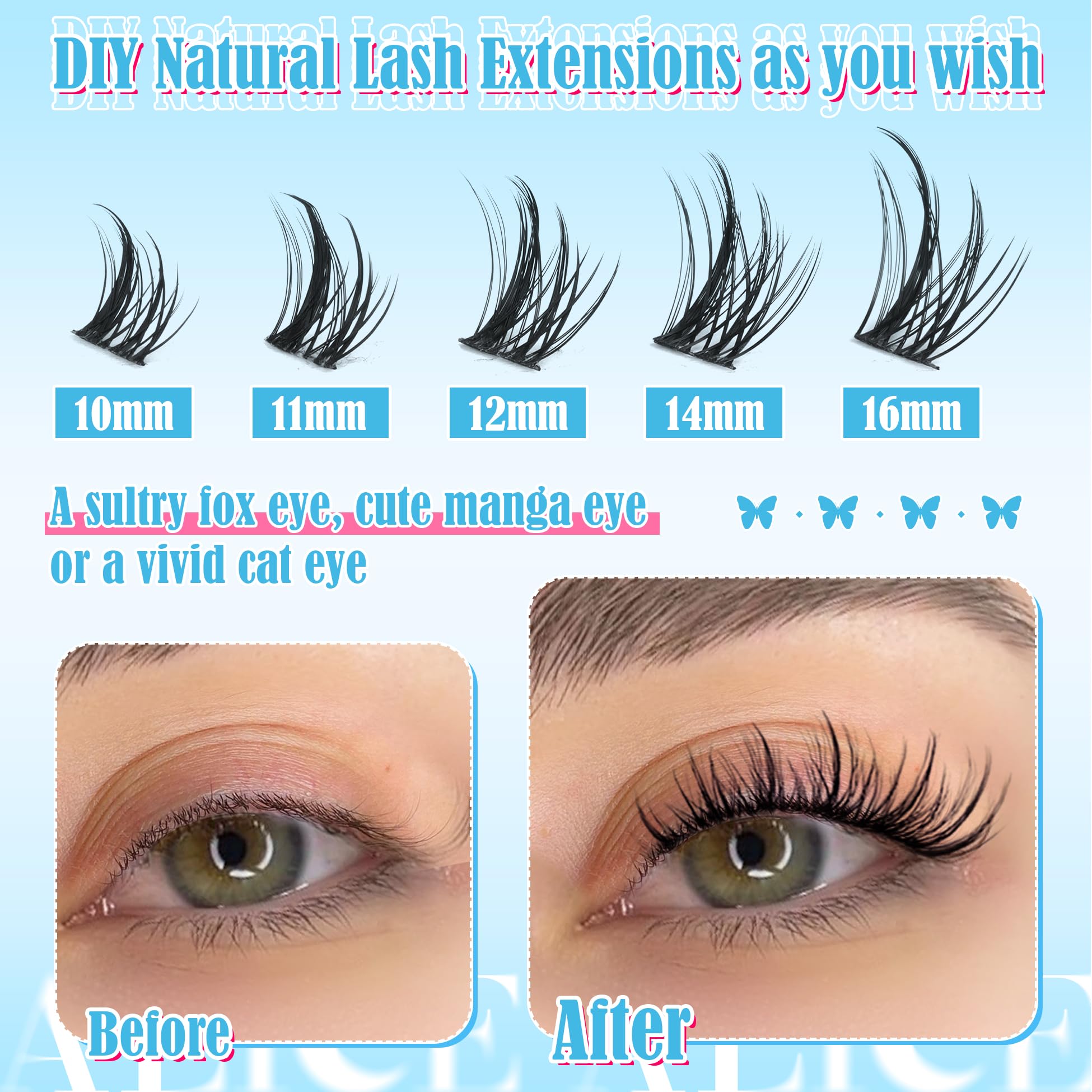 ALICE Lash Clusters: adhérence longue durée pour des cils qui restent en place.