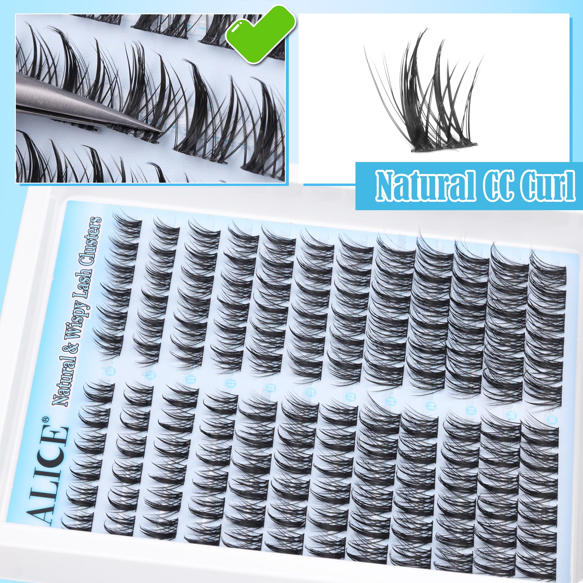 ALICE Lash Clusters: application facile à domicile pour un look salon.