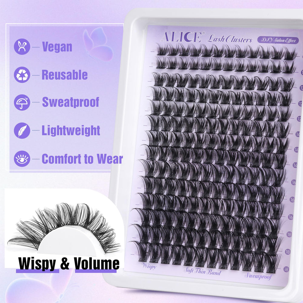 ALICE Lash Clusters bande ultra-fine : confort optimal et mélange homogène.