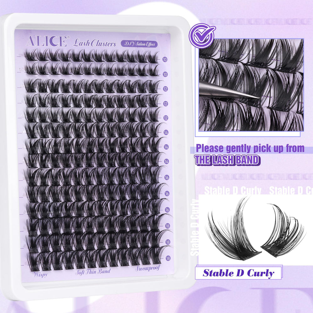 ALICE Lash Clusters fibres 0,07D : aspect soyeux et léger.