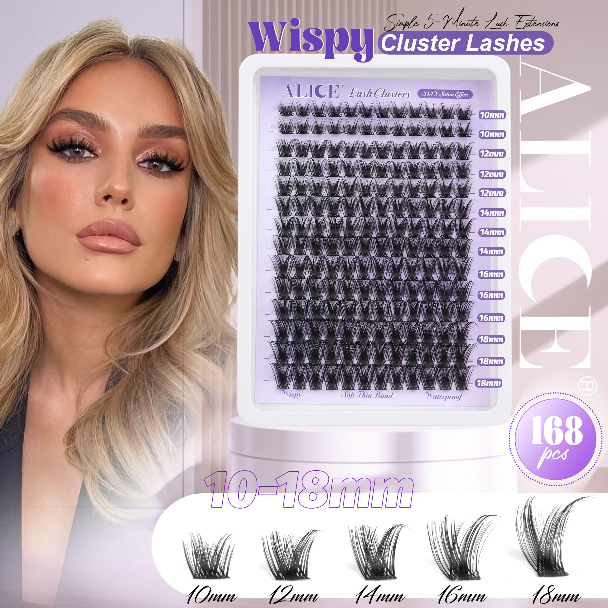 ALICE Lash Clusters naturelle 10-12mm : regard discret et application simple.