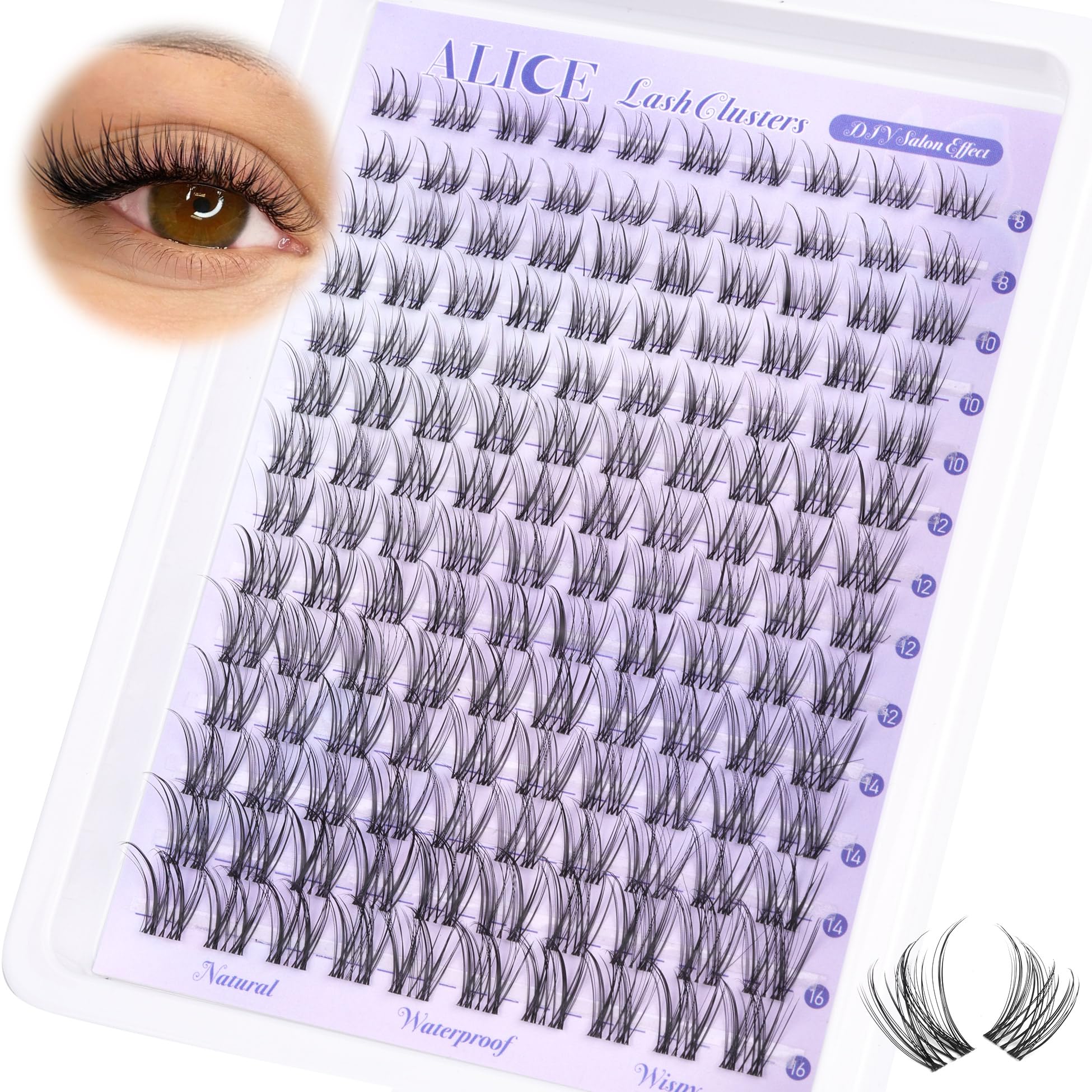 ALICE Lash Clusters bandes ultra fines pour fusion parfaite avec vos cils.