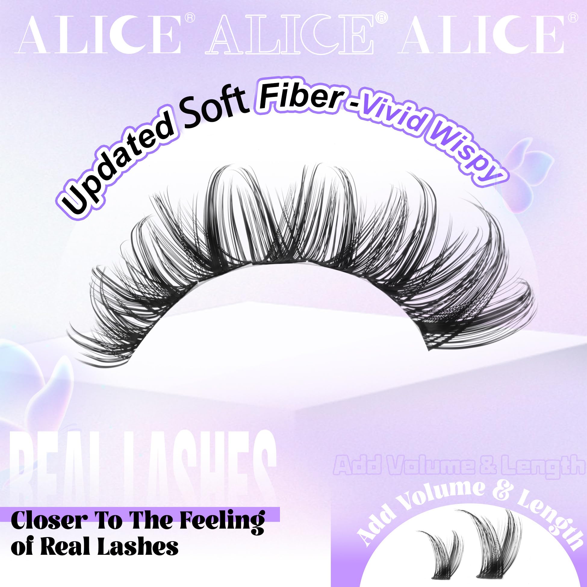 ALICE Lash Clusters volume 14-18mm : rendu volumique rapide et élégant.