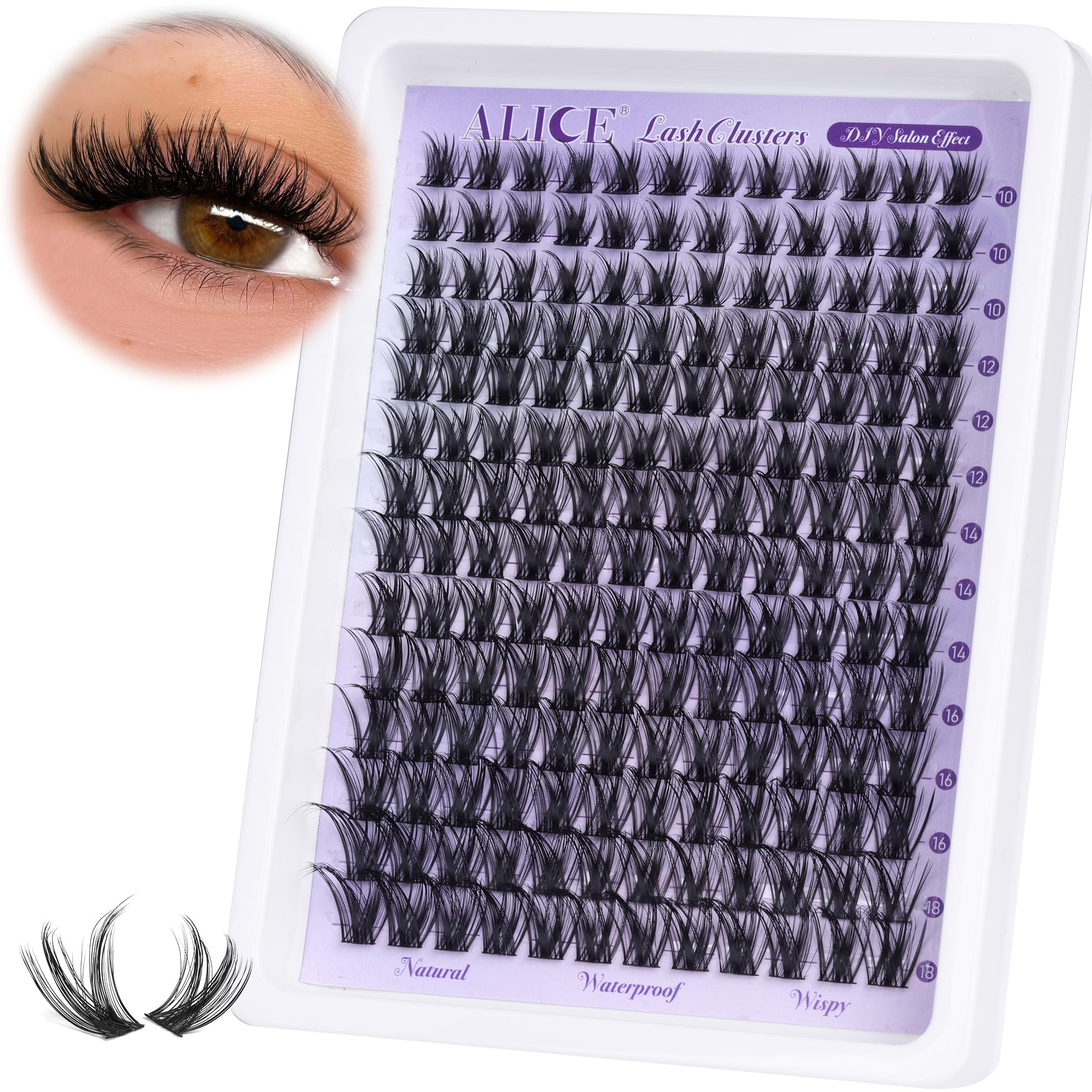 ALICE Lash Clusters Wispy – fibres 0.07D, effet léger et naturel.
