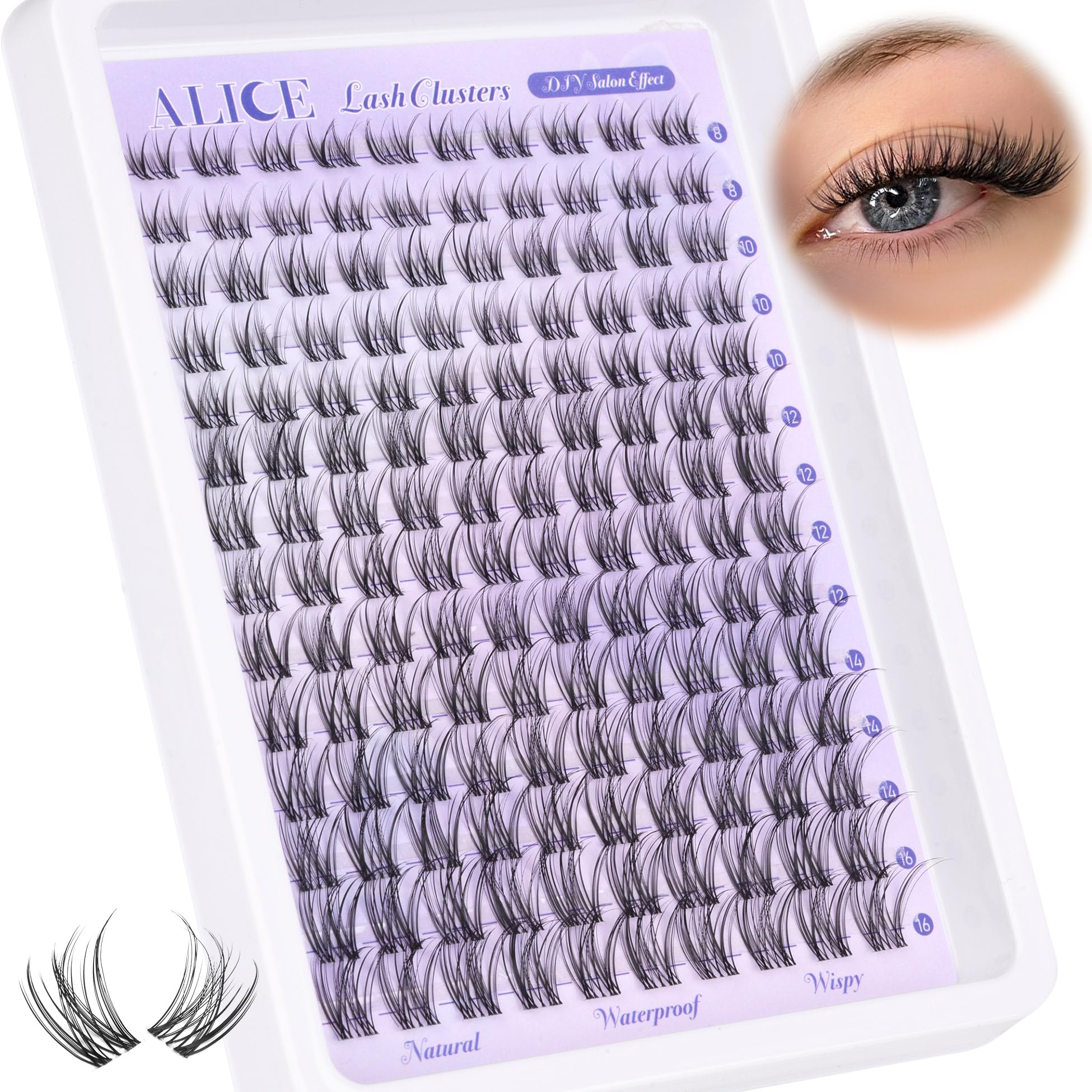 ALICE look glamour et naturel grâce aux cils individuels faciles à assembler.