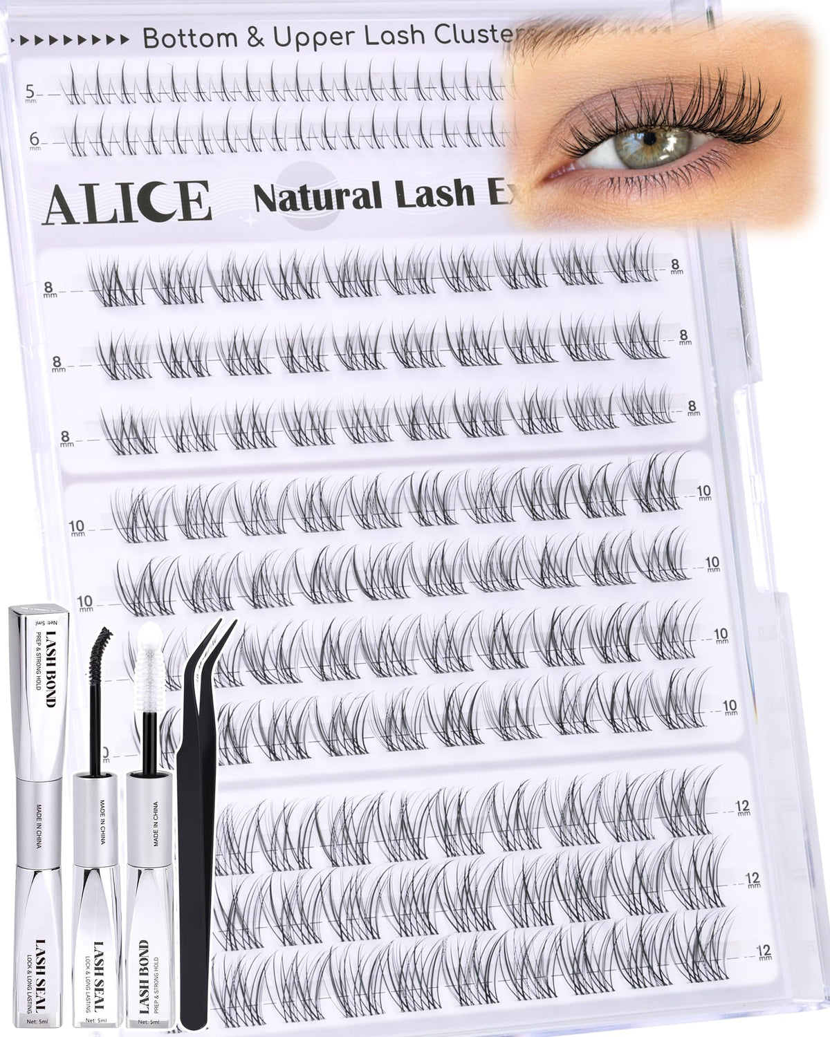 ALICE Short Lash Clusters 8mm close-up for natural daily wear