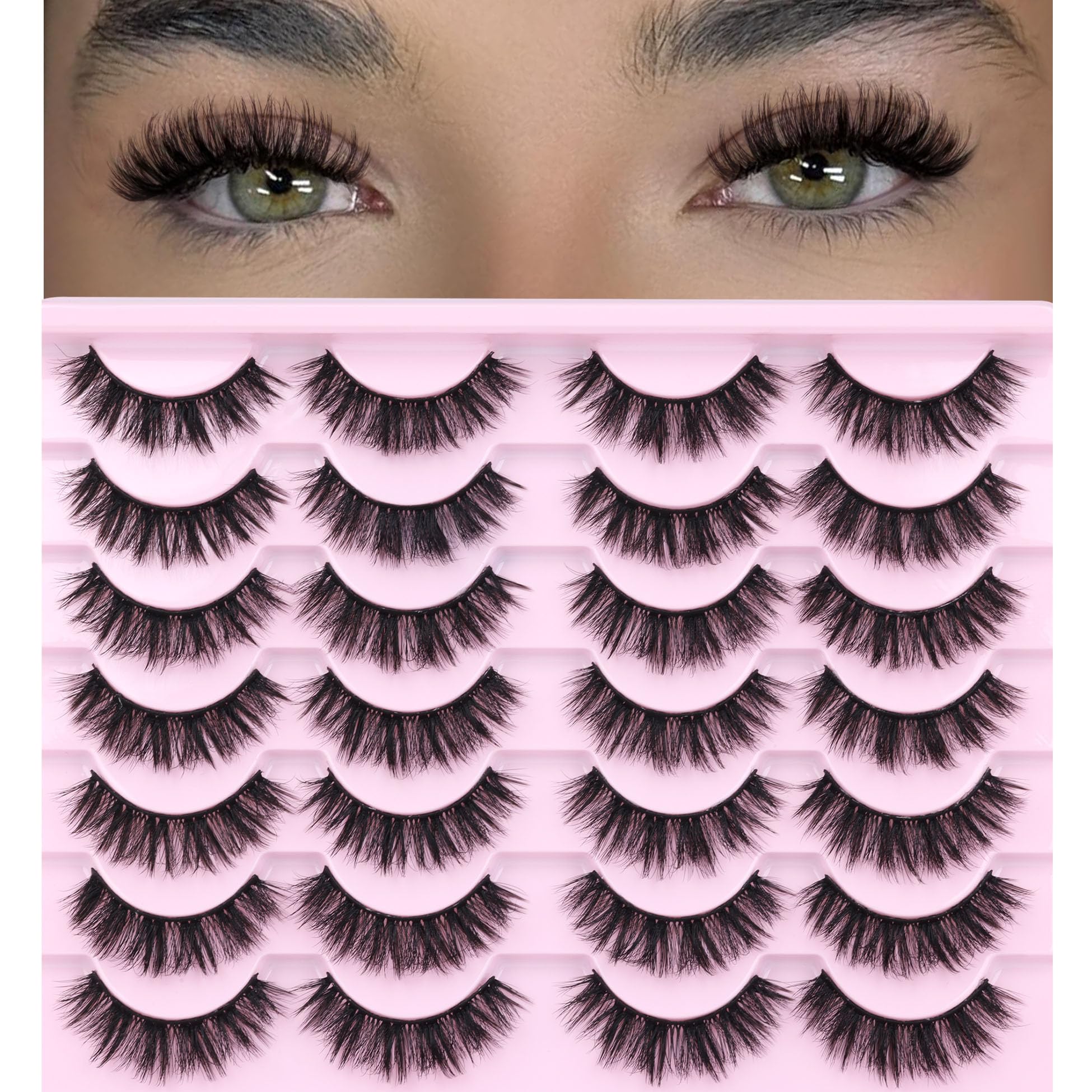 ALICROWN Cils-naturels-mink-duveteux pour un regard doux et naturel.