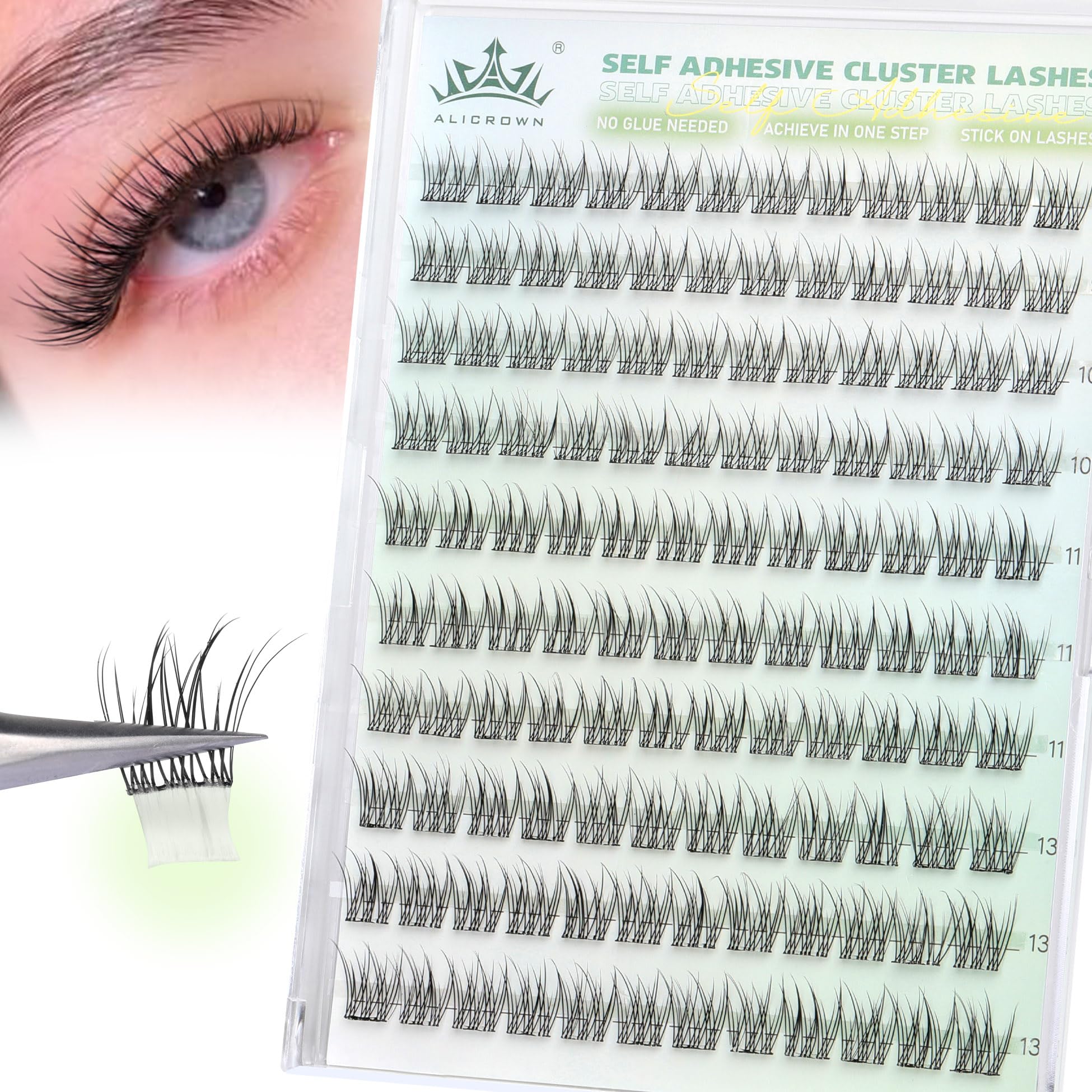ALICROWN HAIR cils adhésifs naturels 10mm – regard subtil et tenue durable.