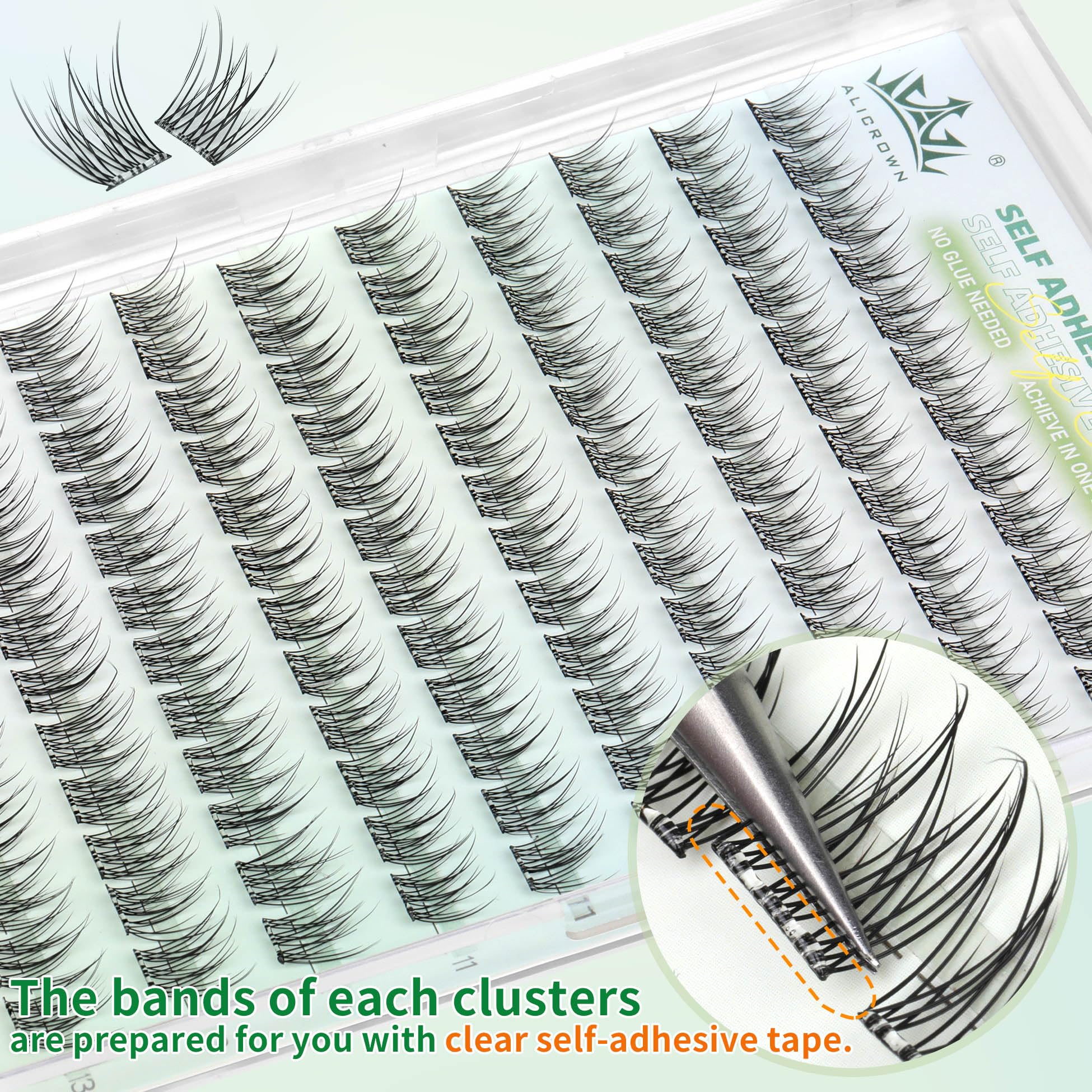 ALICROWN HAIR cils adhésifs naturels 13mm – effet plume léger et durable.
