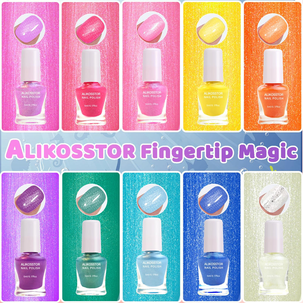 ALIKOSSTOR vernis enfant rose paillettes en bouteille, brillance légère et joyeuse.