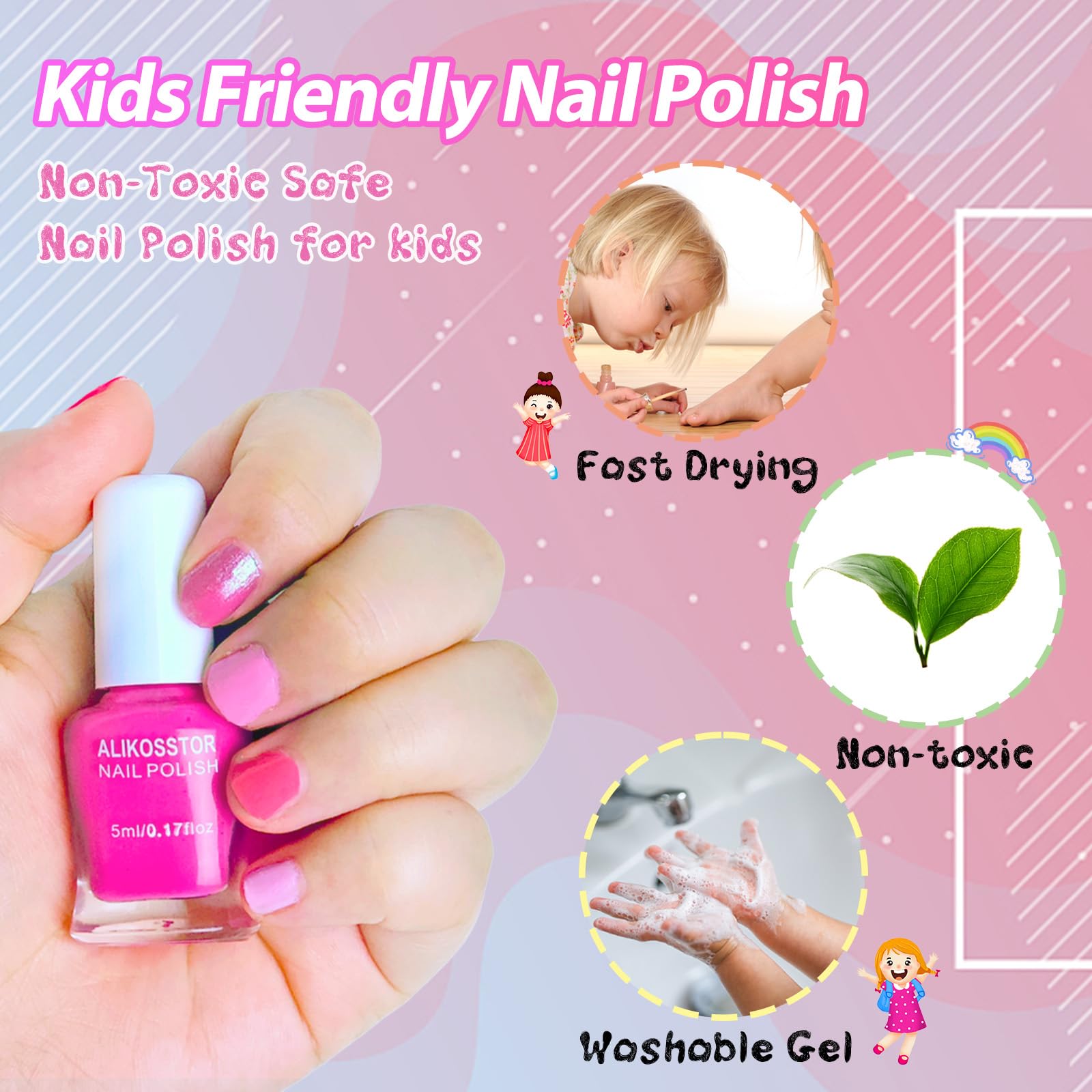 ALIKOSSTOR vernis non toxique enfant – formule sûre pour petites mains