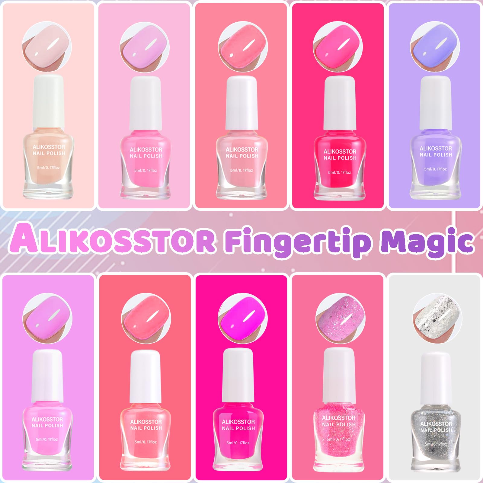 ALIKOSSTOR vernis à sèche rapide enfant – prêt à toucher en quelques minutes