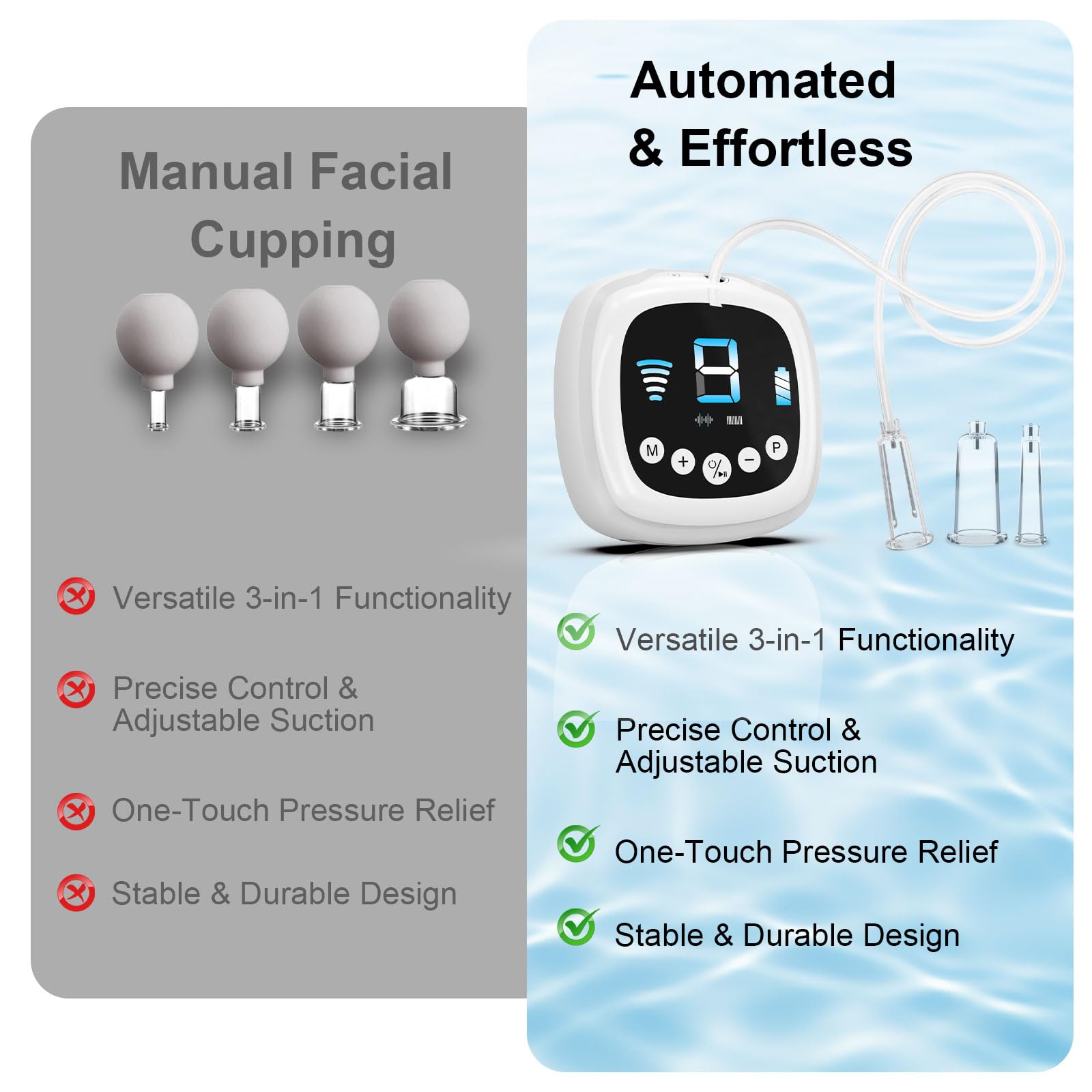 Alitake mode succion longue et courte: adaptabilité accrue pour les zones du visage.