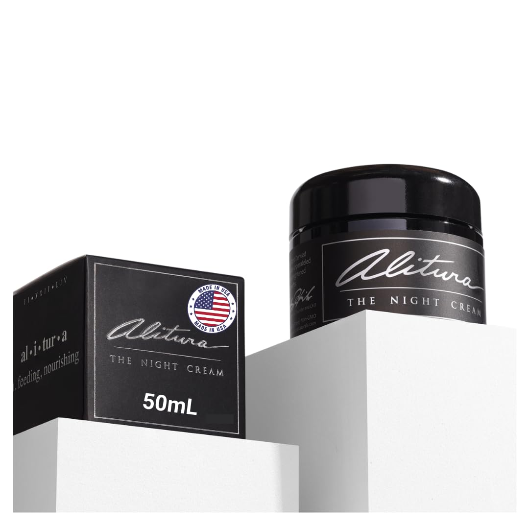 Alitura Crème Nuit Hyaluronique – hydratation nocturne pour peau lisse et repulpée.