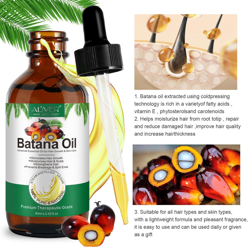 ALIVER Batana Huile: application simple sur cheveux humides ou secs.