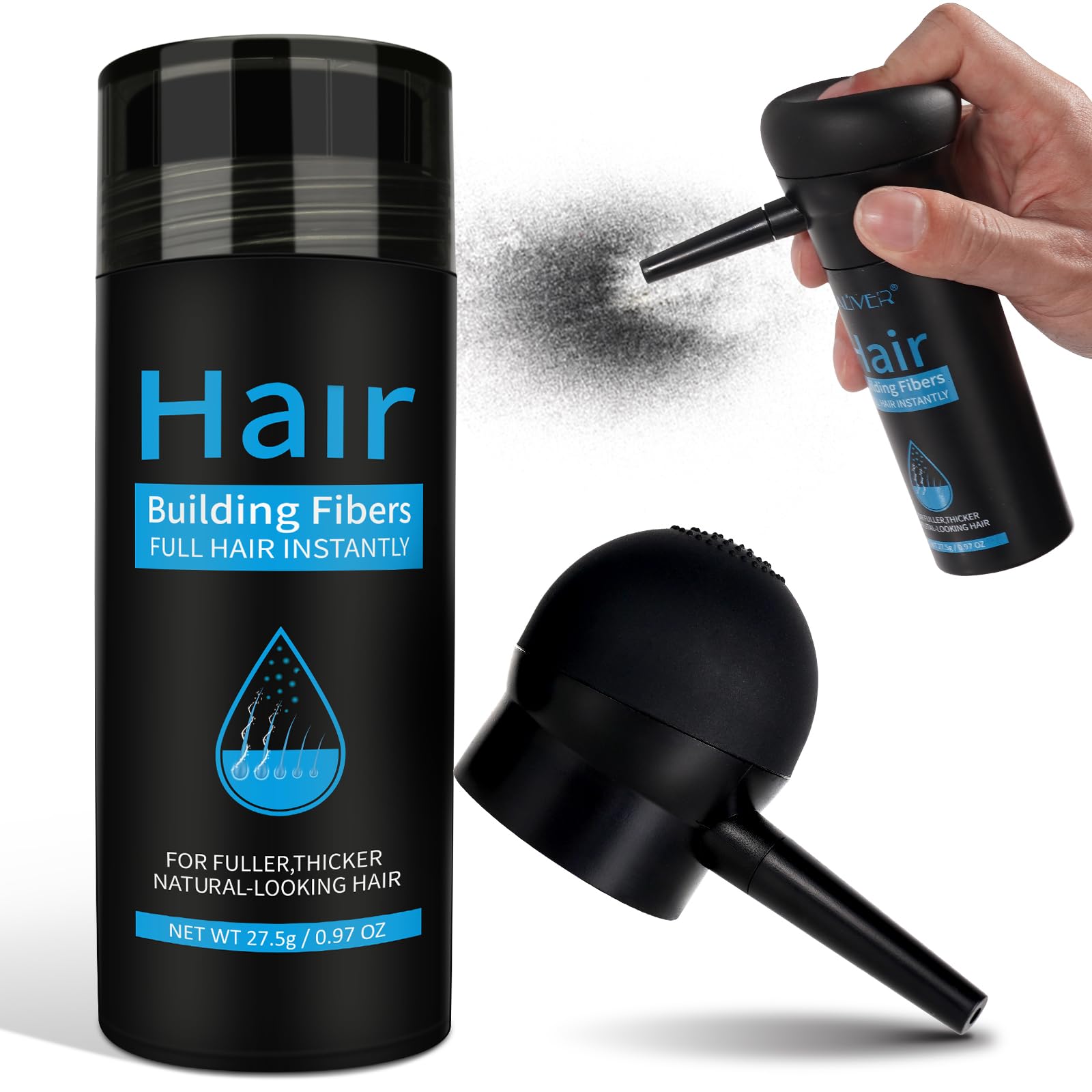 ALIVER fibres capillaires noir – indétectables sous lumière forte.