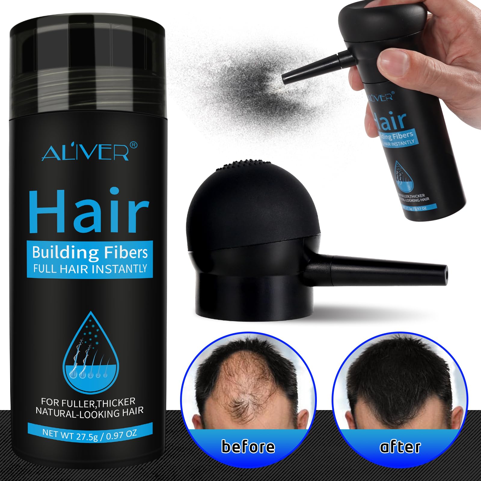 ALIVER: cheveux secs en cours d'application, densité rapide.