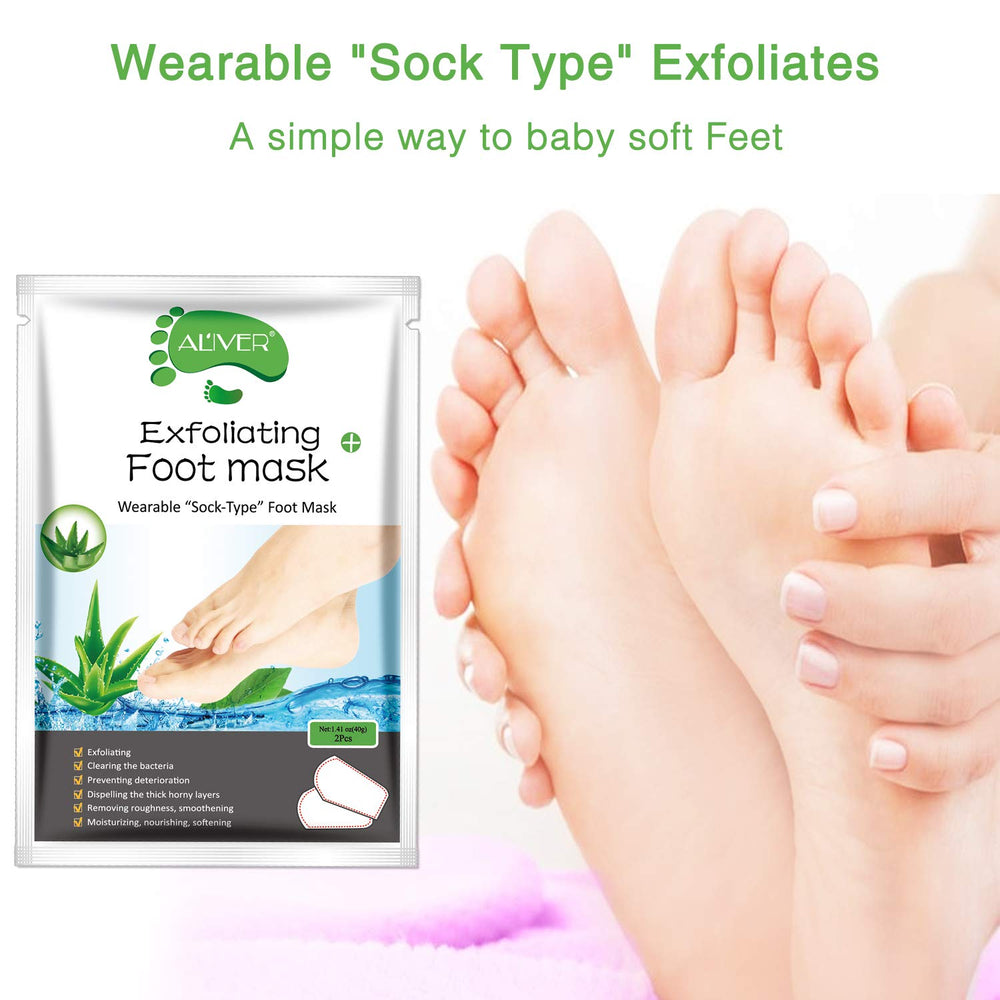 ALIVER Foot Peel Mask 3 Pack — ingrédients naturels et aloé véra pour nourrir la peau