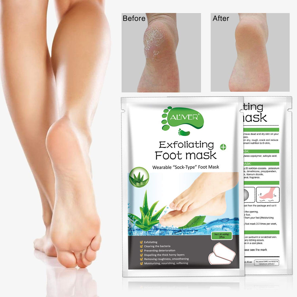 ALIVER Foot Peel Mask 3 Pack — après lavage, peau douce et propre