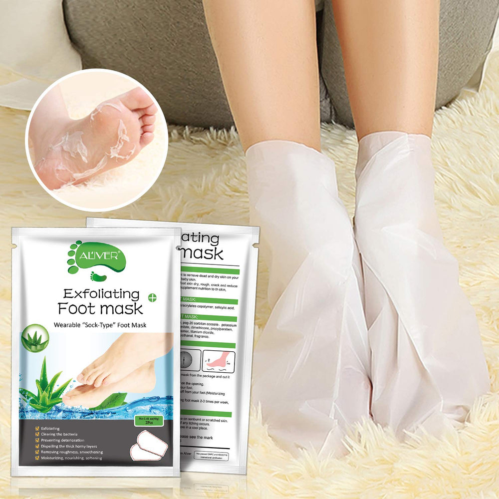 ALIVER Foot Peel Mask 3 Pack — temps d immersion de 50 à 90 minutes